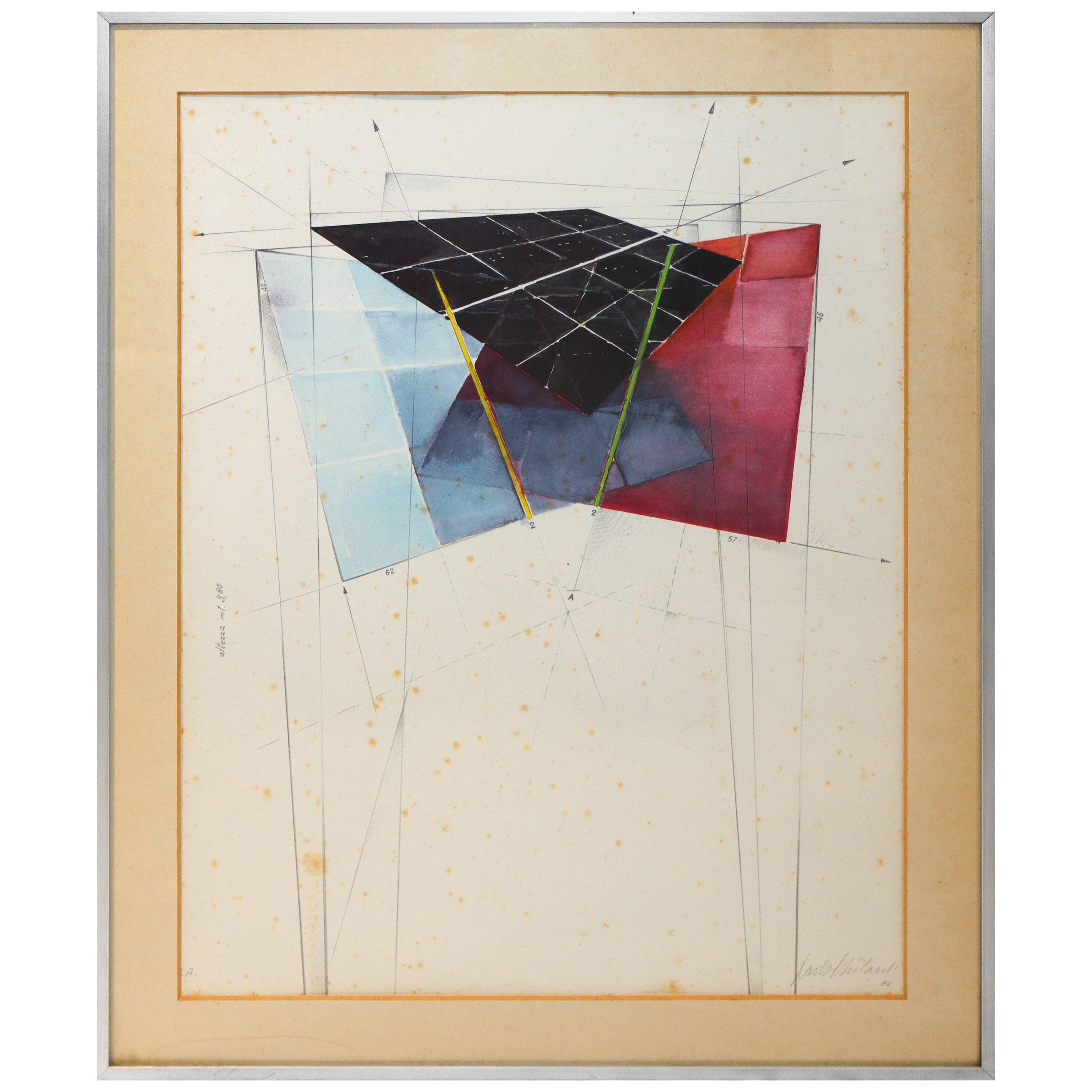 N°2Disegni per scultura in vetro