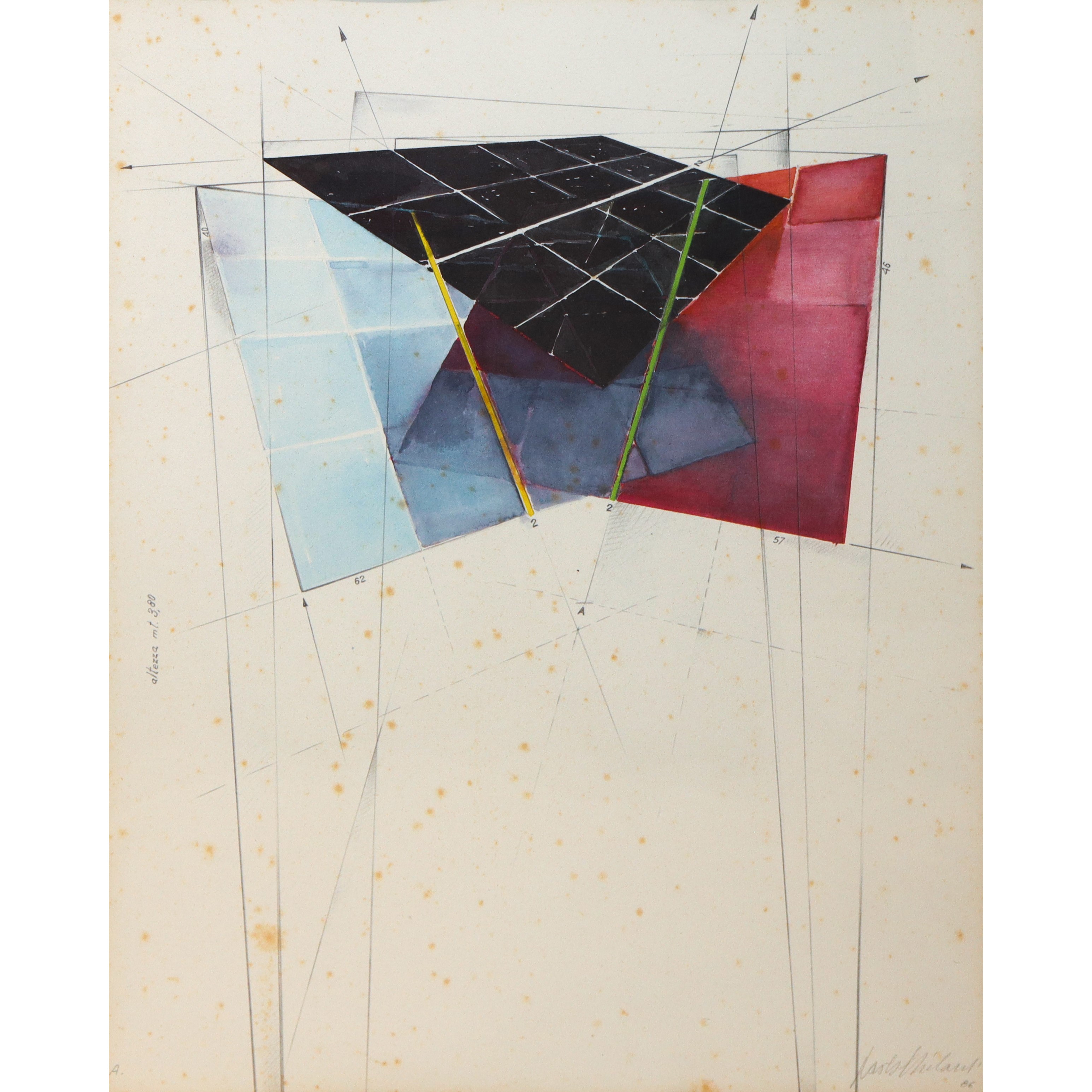 N°2Disegni per scultura in vetro