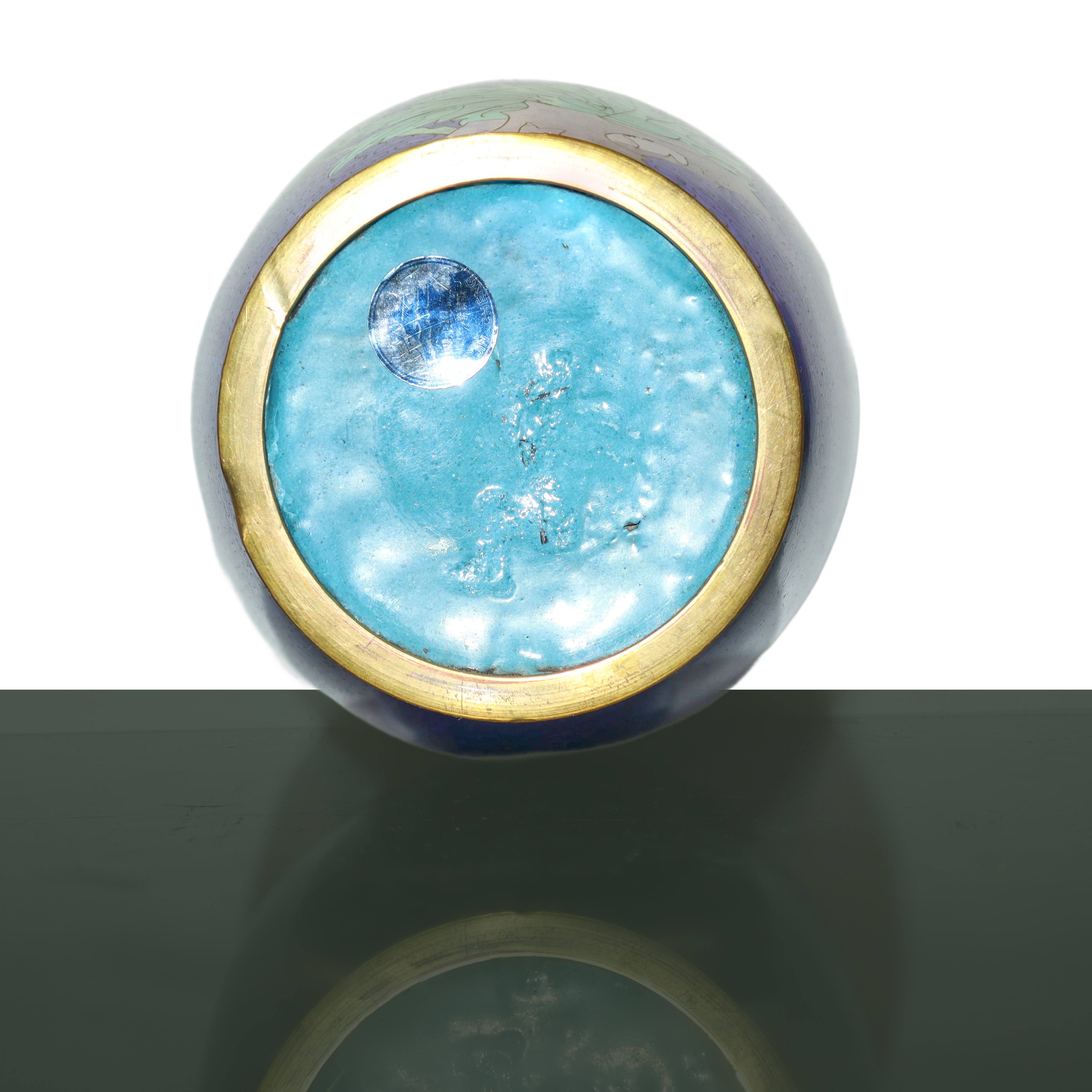 Coppia di Vasi Cloisonnet Fondo Blu