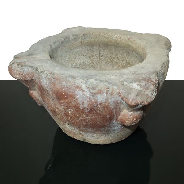 Mortar in pink Taormina marble