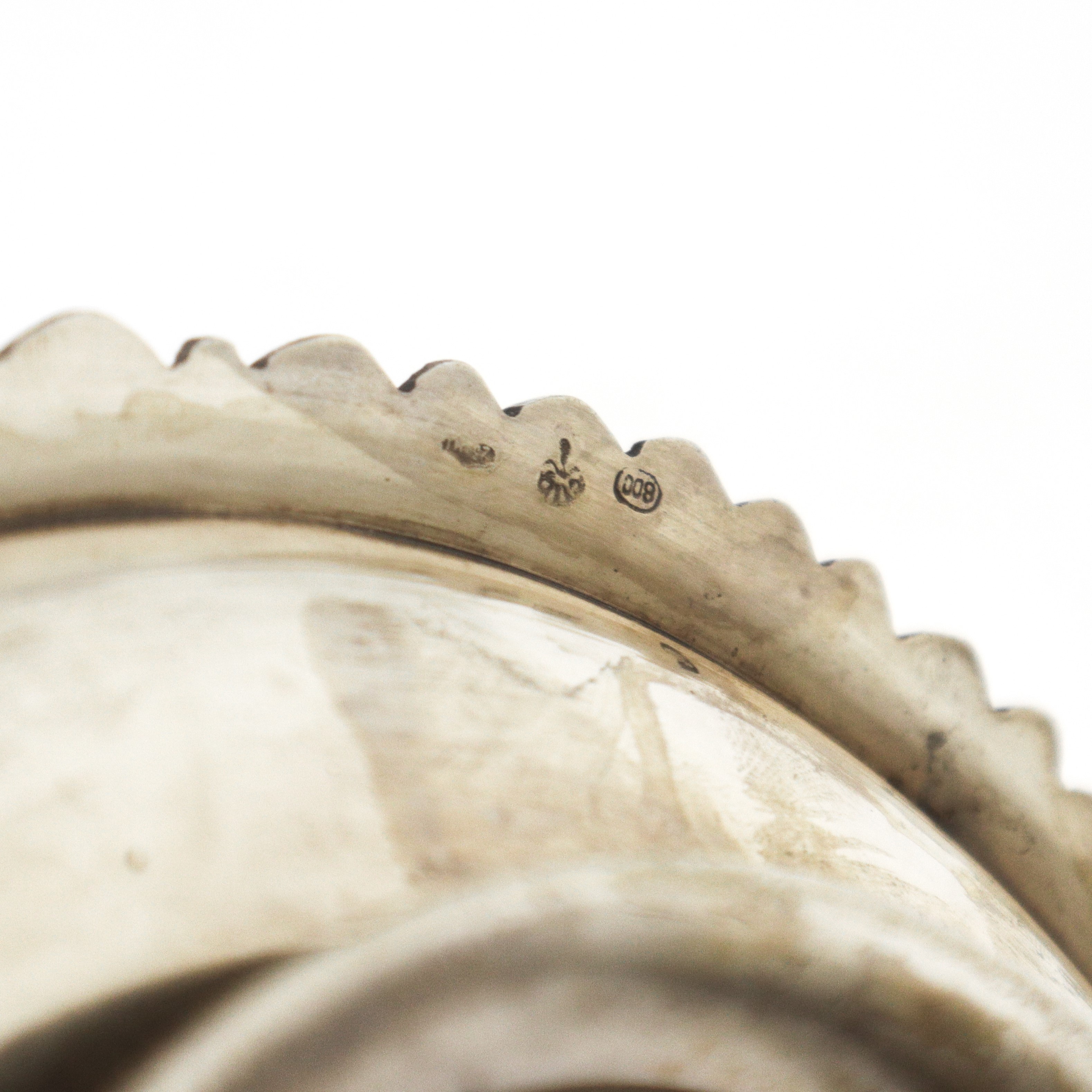 Bugia portacandele in argento massiccio 800 cesellato