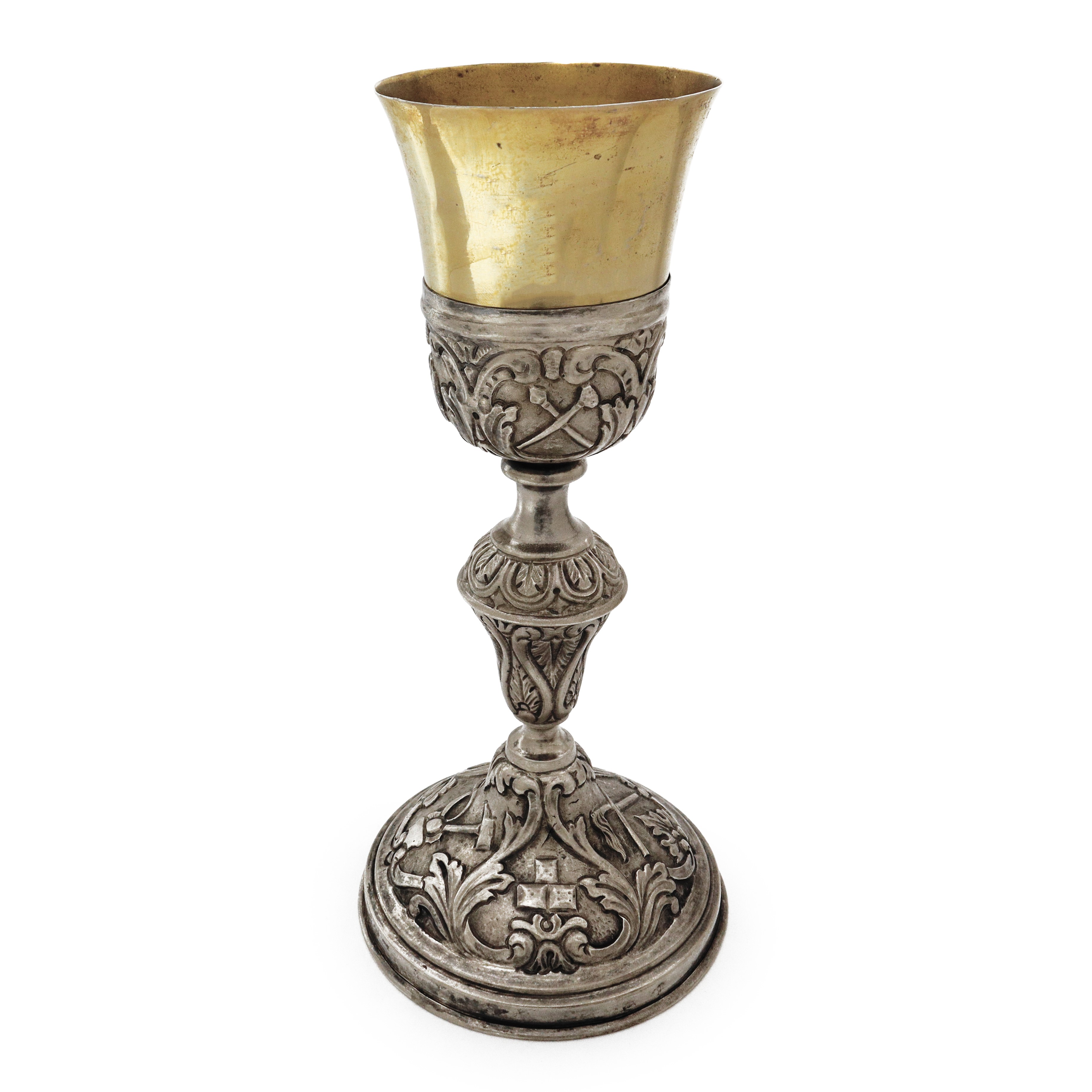 Calice in argento sbalzato e argento vermeil