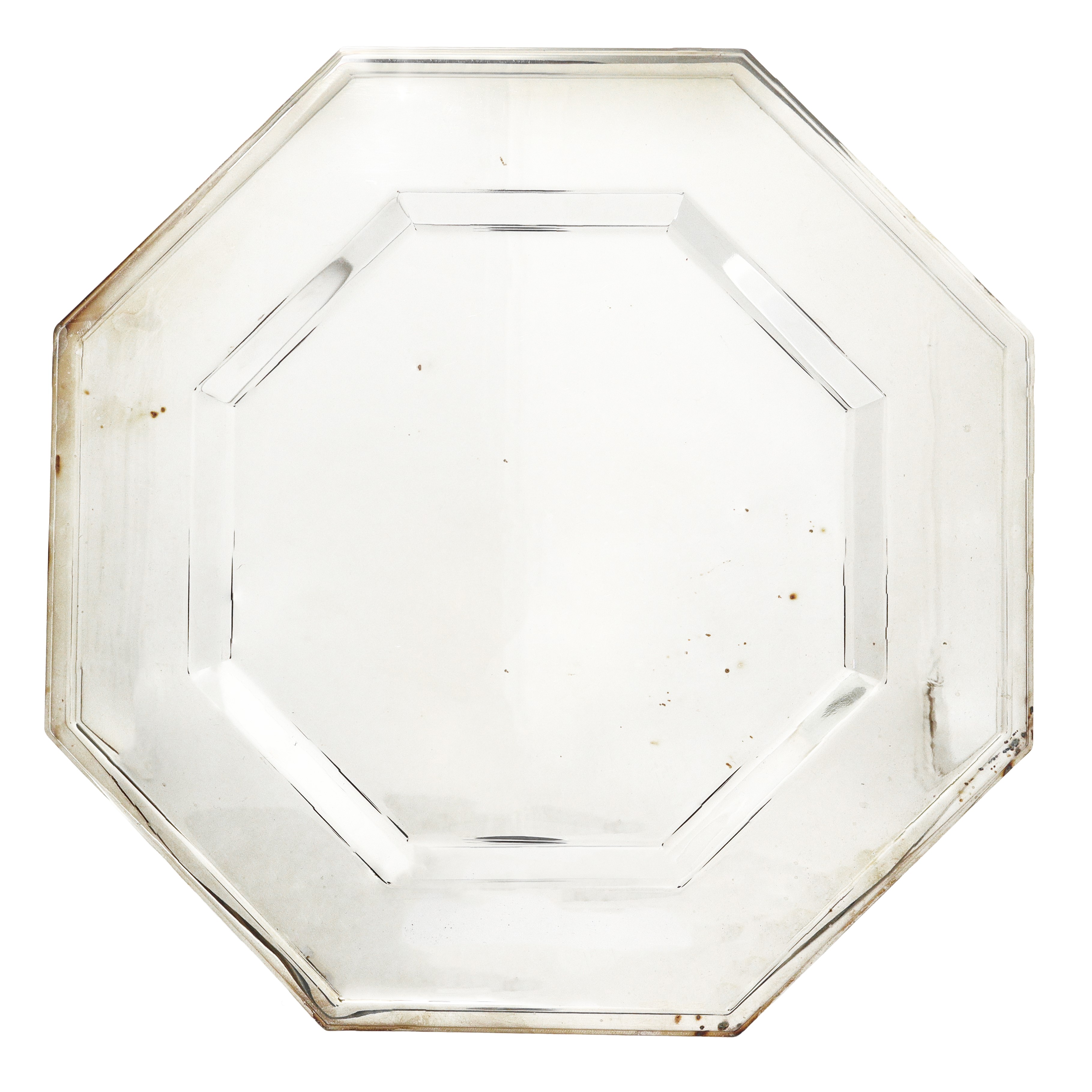 Petruzzi e Branca - Zuppiera ottagonale in silver plated con vassoio e sei sottopiatti