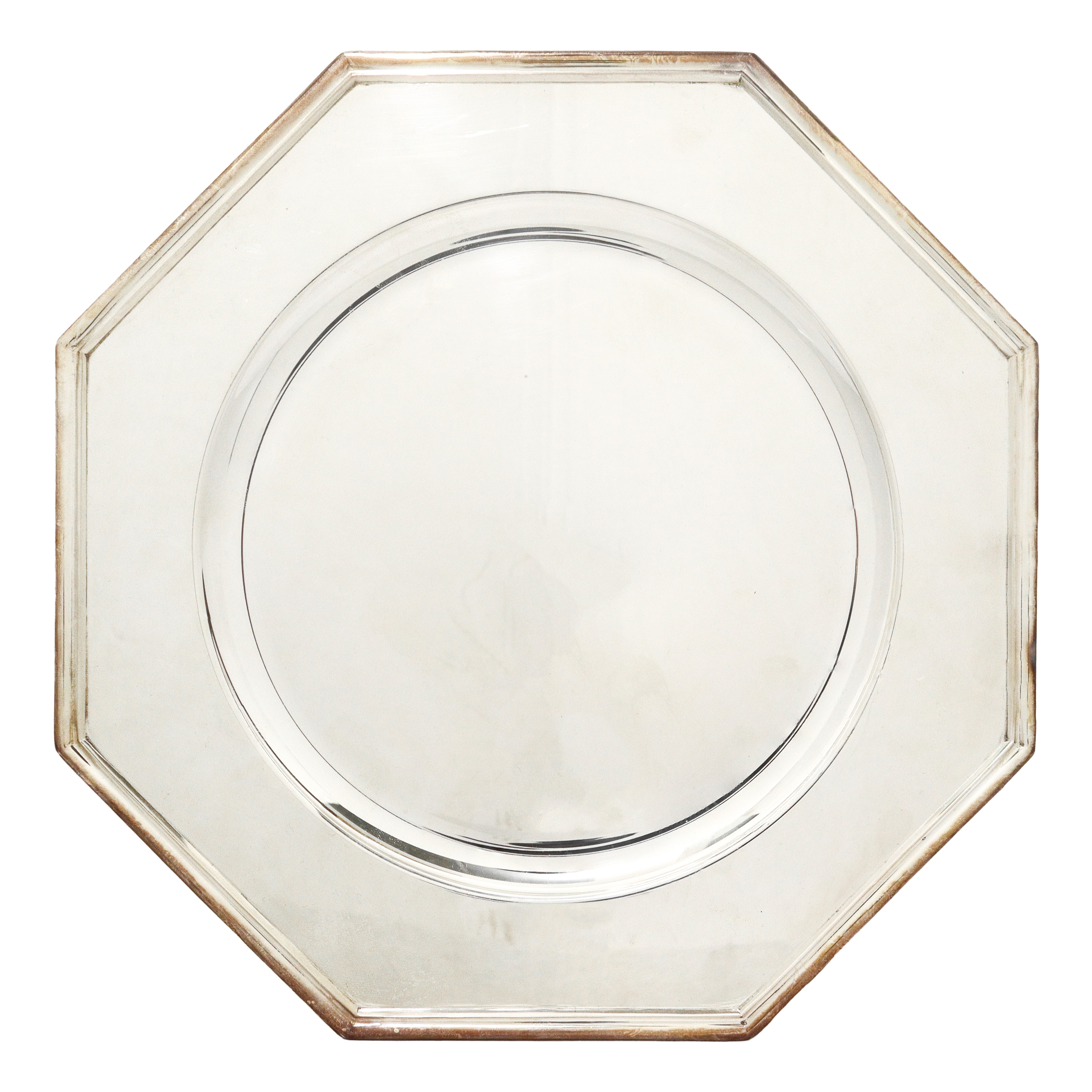 Petruzzi e Branca - Zuppiera ottagonale in silver plated con vassoio e sei sottopiatti