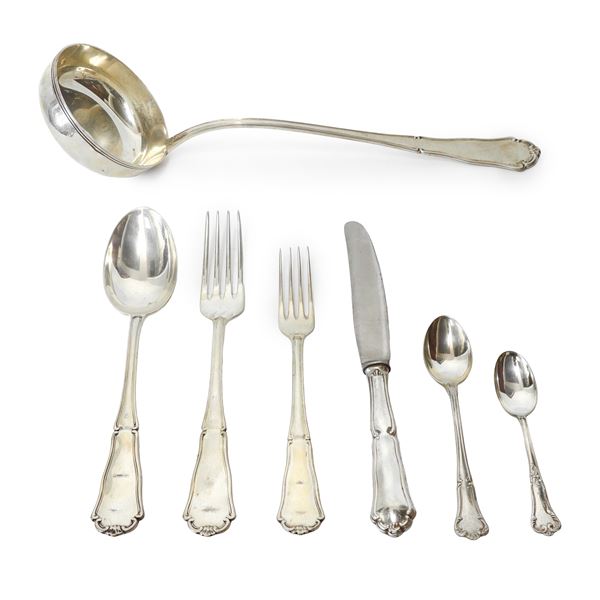 12-piece cutlery set in 800 silver