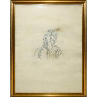 Busto di donna, incisione