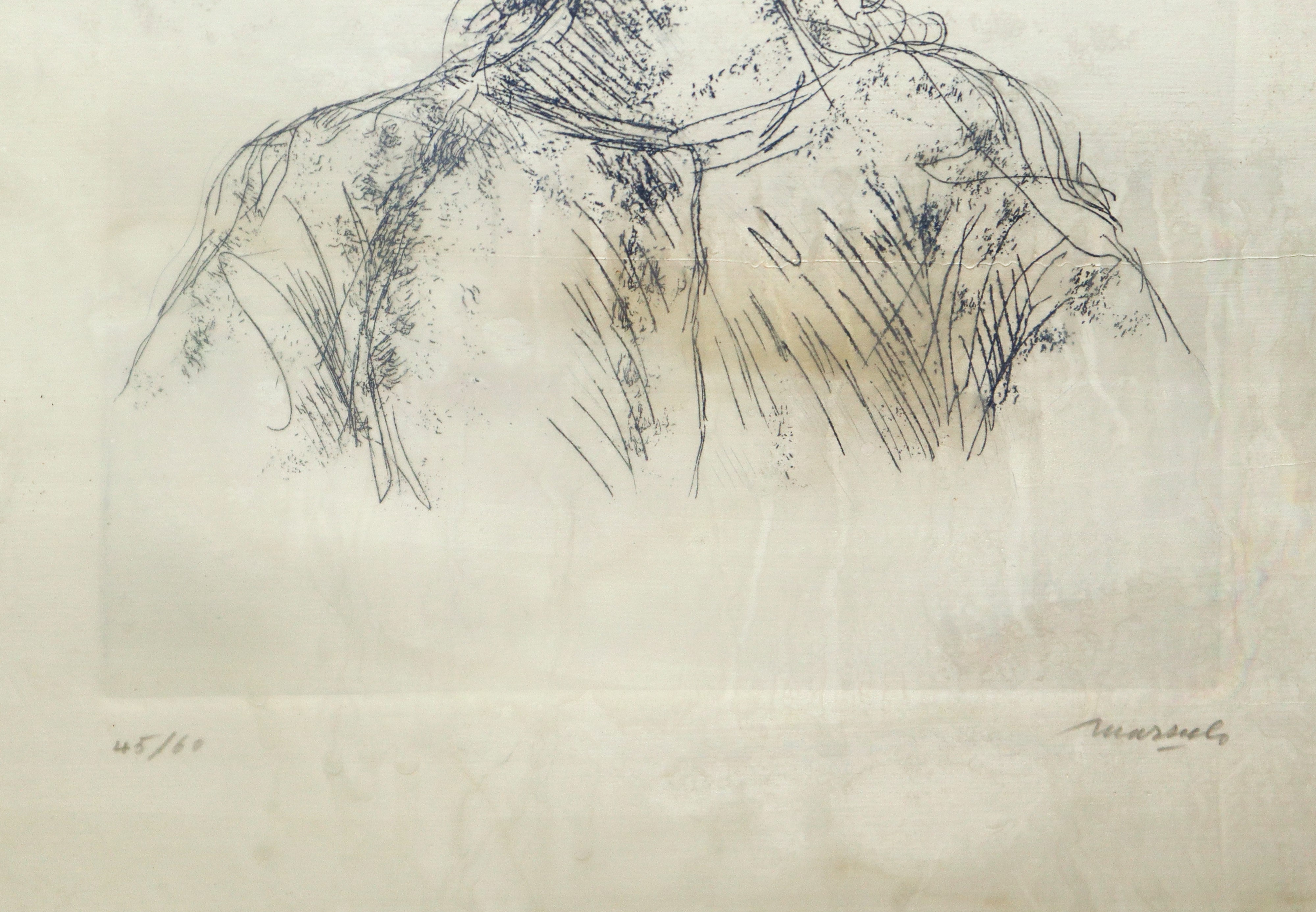 Giuseppe Mazzullo - Busto di donna, incisione