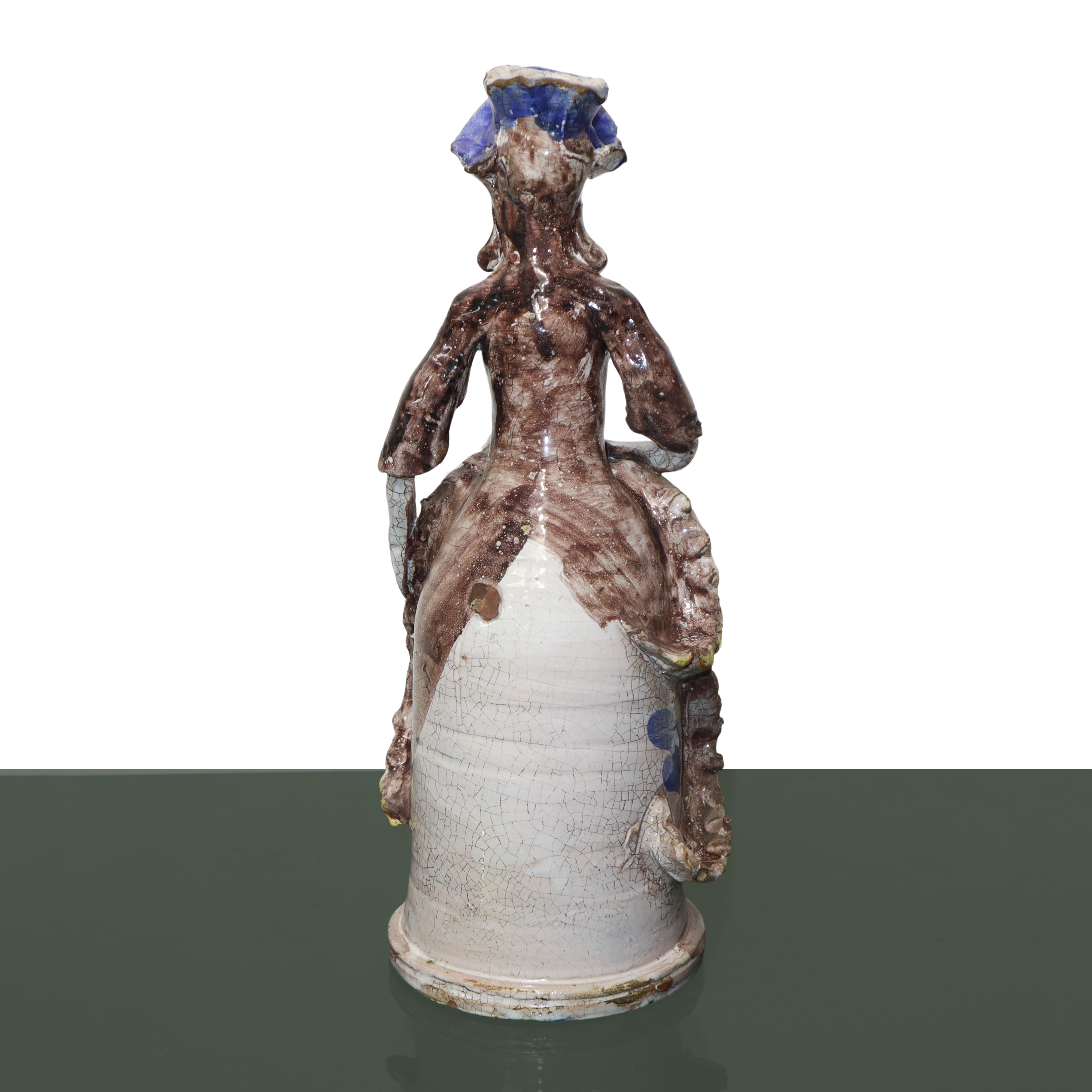 Lumiera in ceramica di Caltagirone donna con tamburello