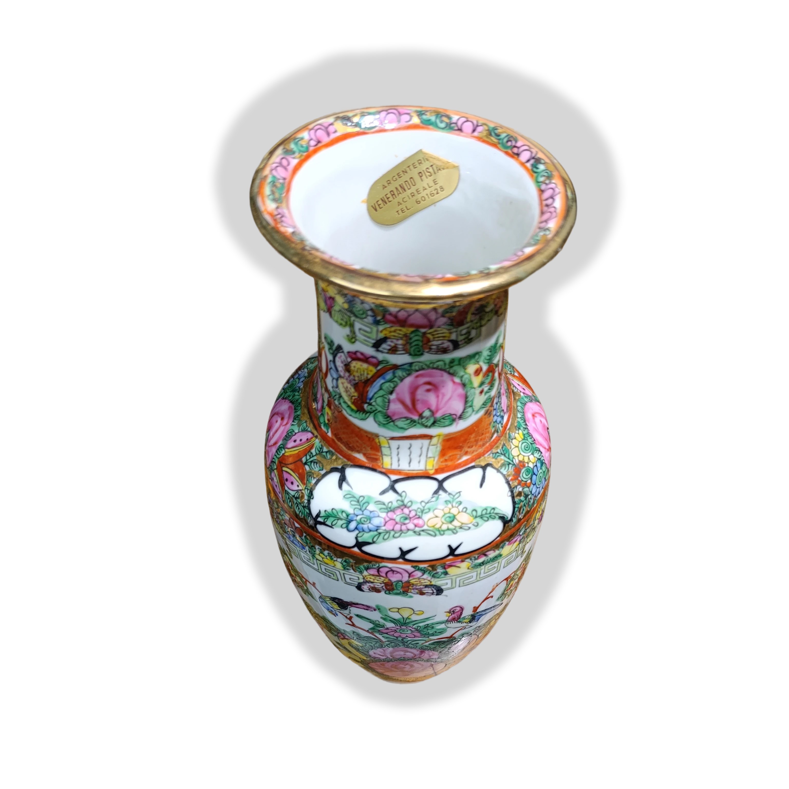 Vaso Decorato a Motivi Floreali