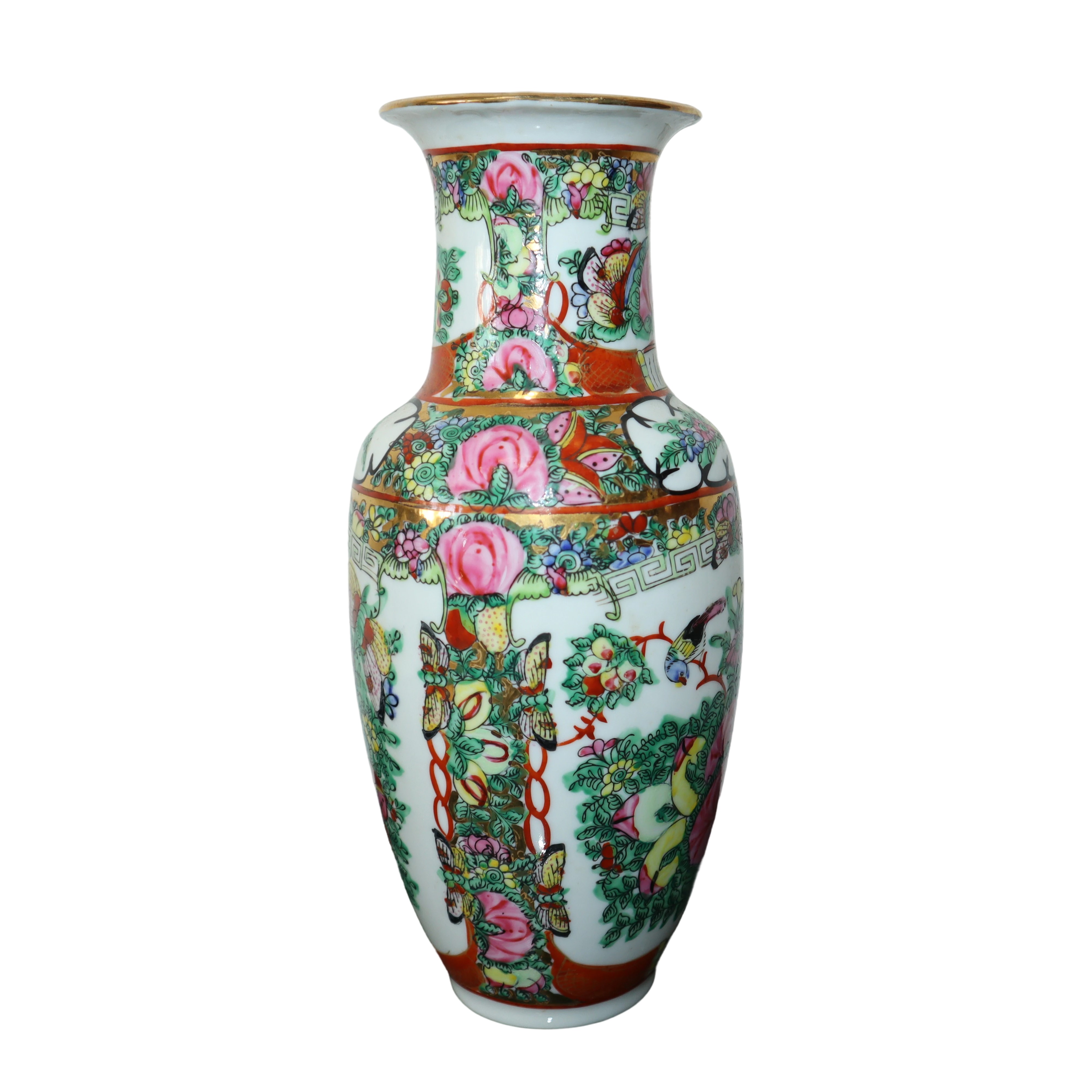Vaso Decorato a Motivi Floreali