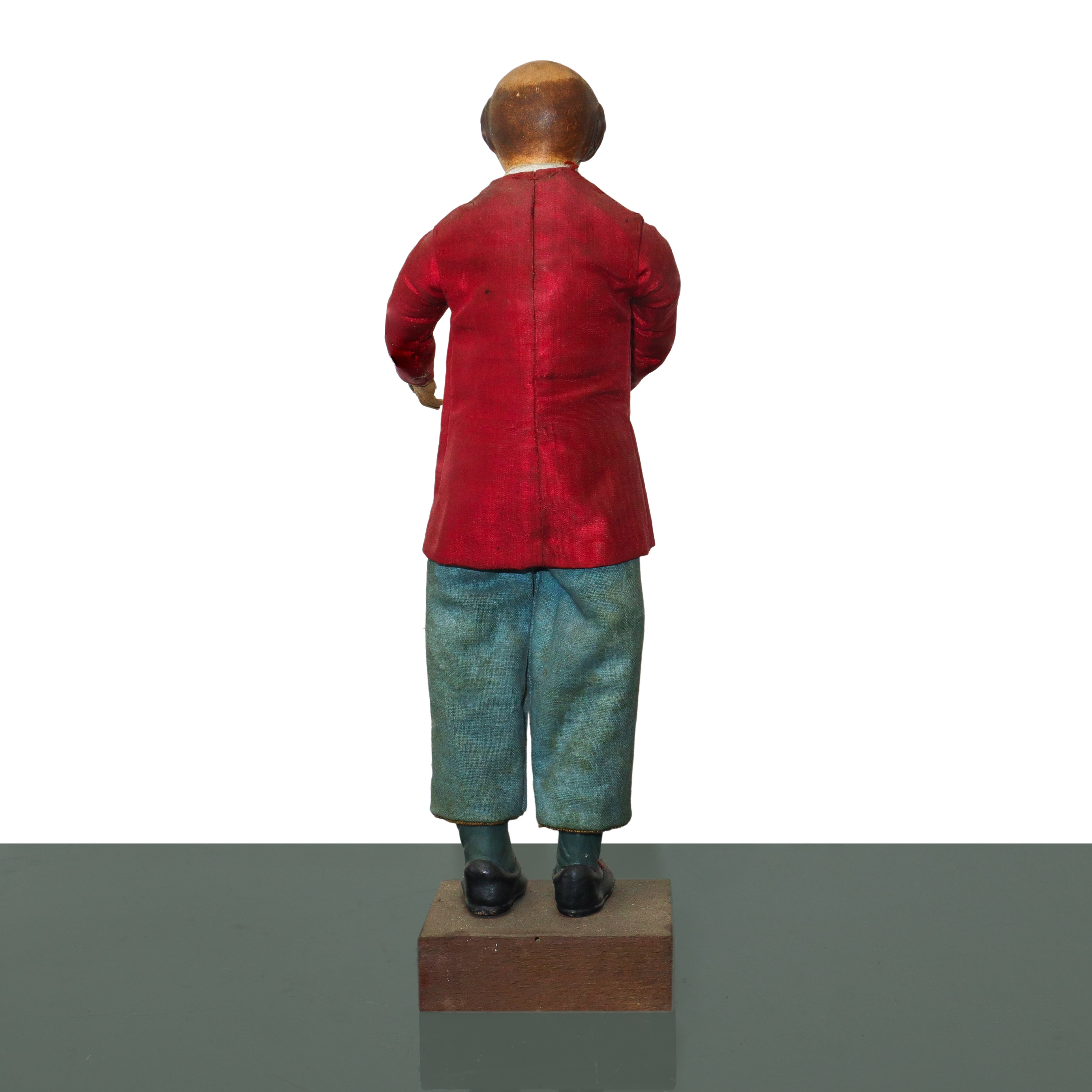 Personaggio presepiale, Napoli XIX secolo, terracotta e legno, h 31 cm
