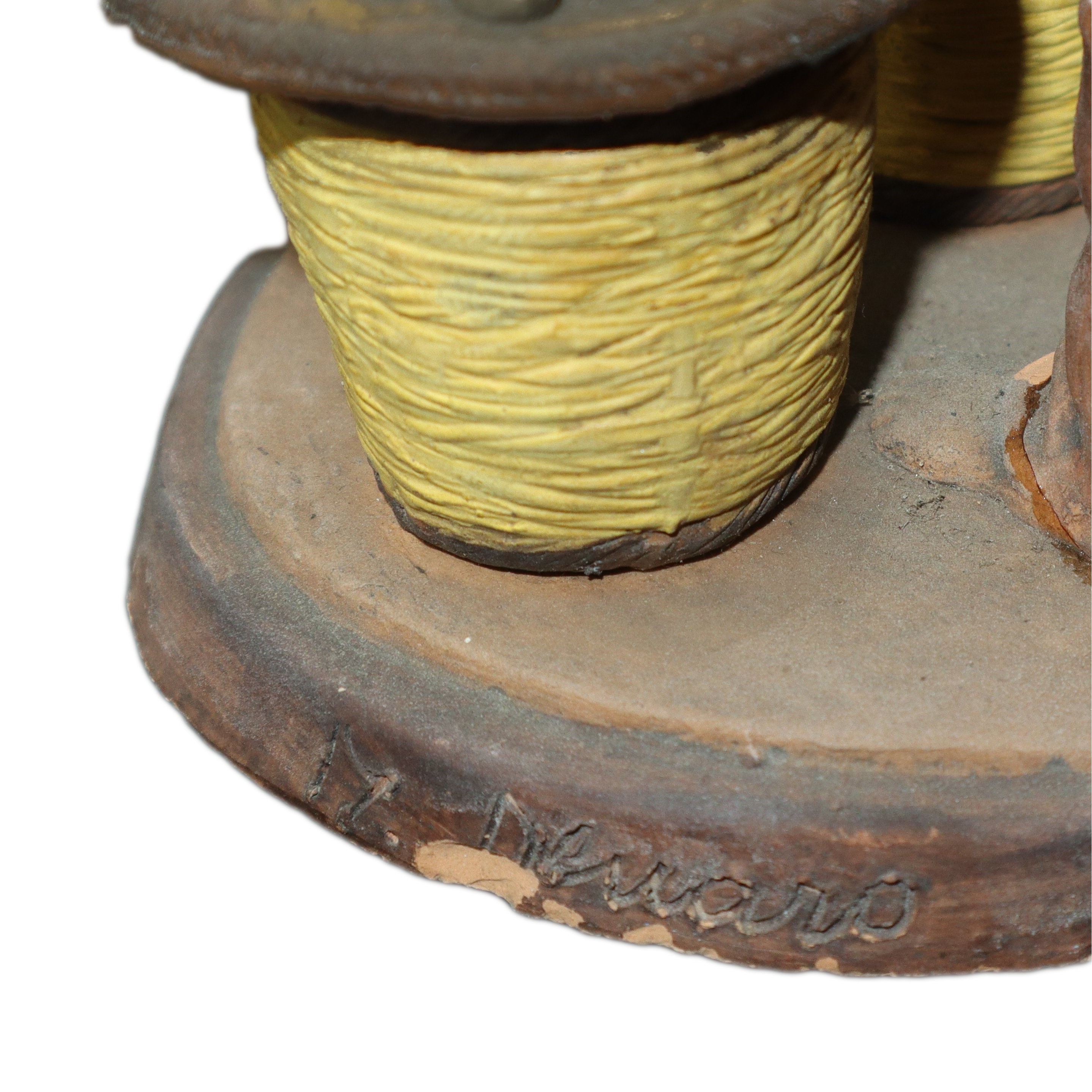 Scultura in terracotta artigianato palermitano: pescivendolo