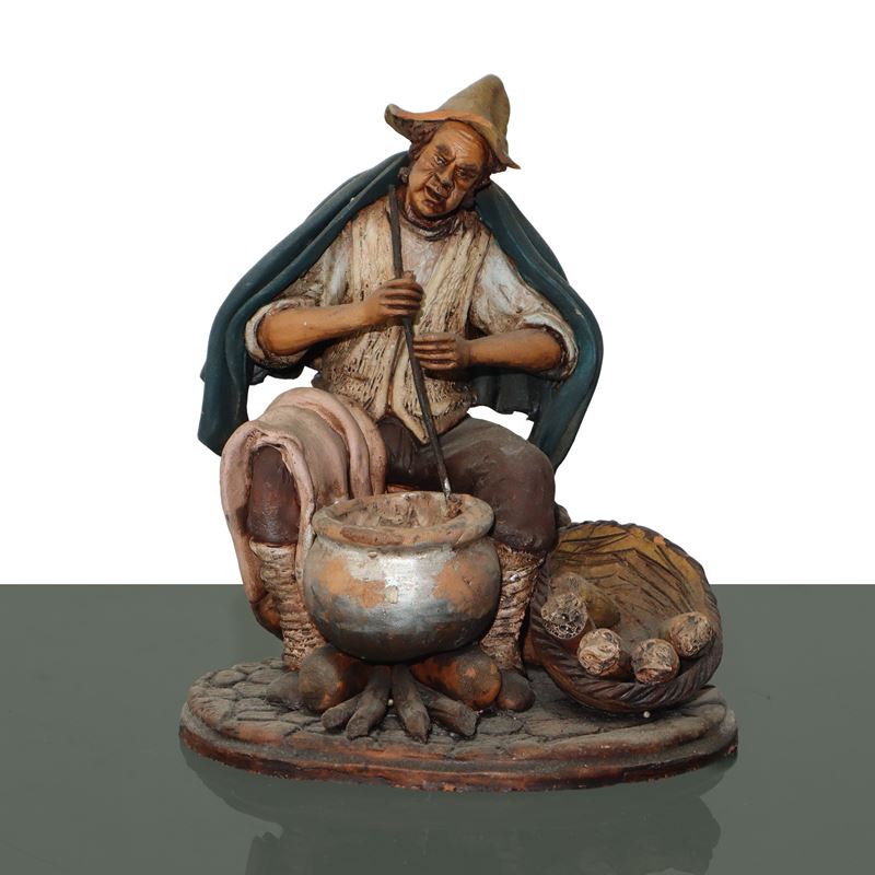 SCULTURA IN TERRACOTTA ARTIGIANATO PALERMITANO: ricottaio