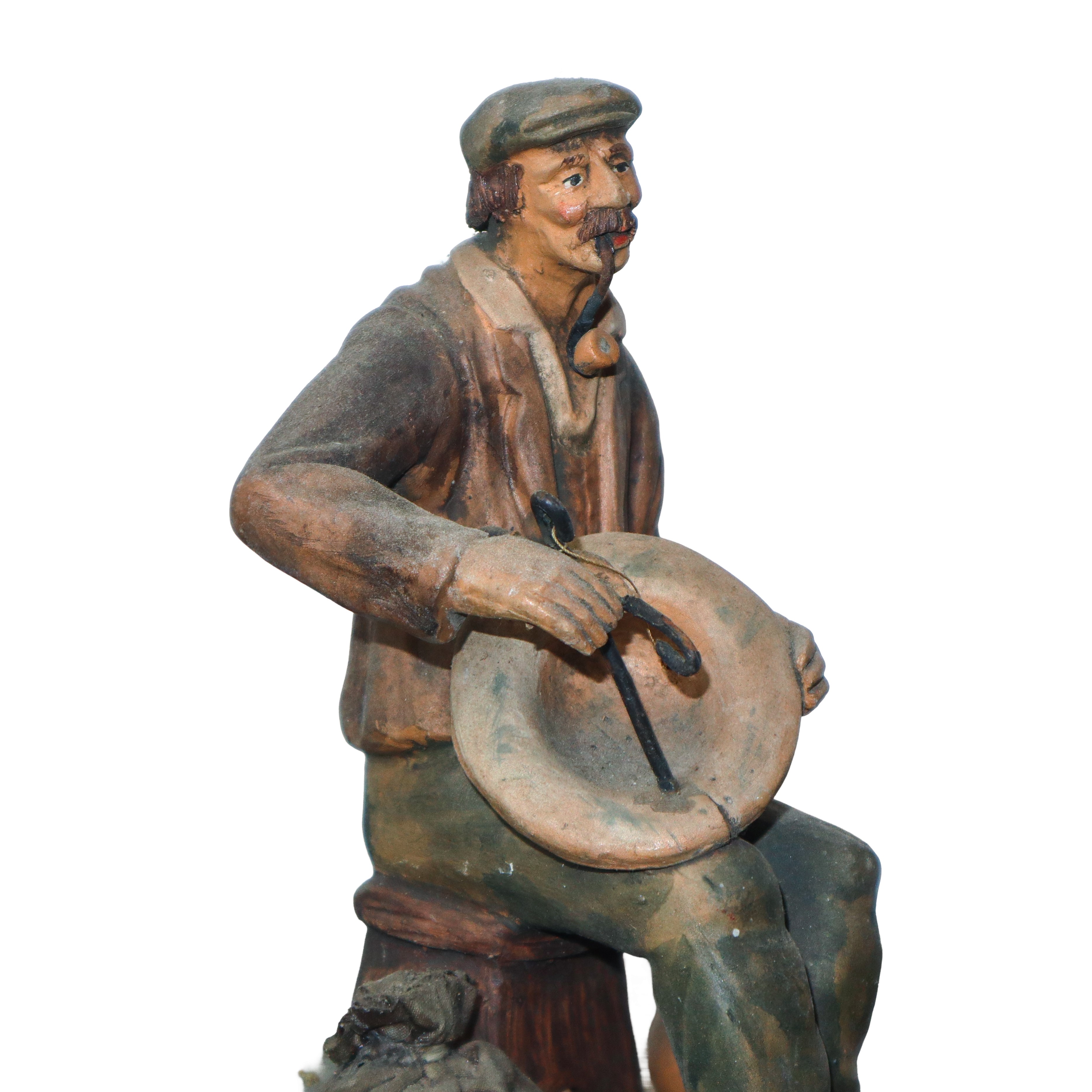 SCULTURA IN TERRACOTTA ARTIGIANATO PALERMITANO: riparatore di piatti
