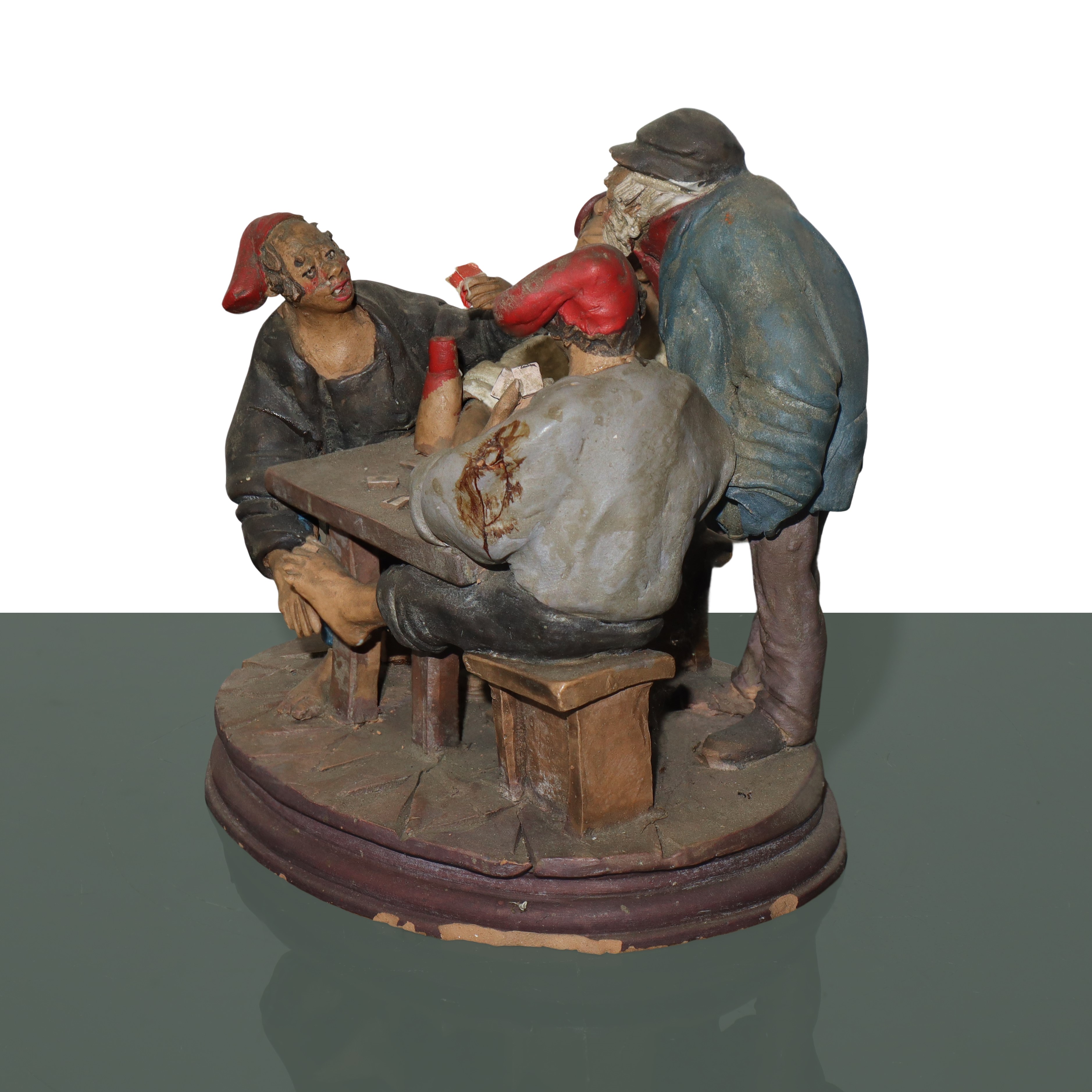 SCULTURA IN TERRACOTTA ARTIGIANATO PALERMITANO: giocatori di carte