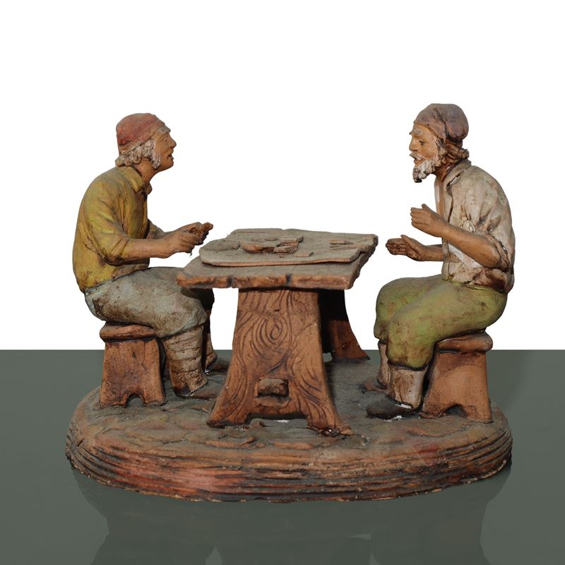 SCULTURA IN TERRACOTTA ARTIGIANATO PALERMITANO: lavoratori di cotto