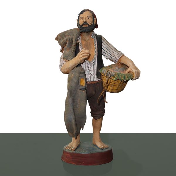 Terracotta fishmonger from Caltagirone