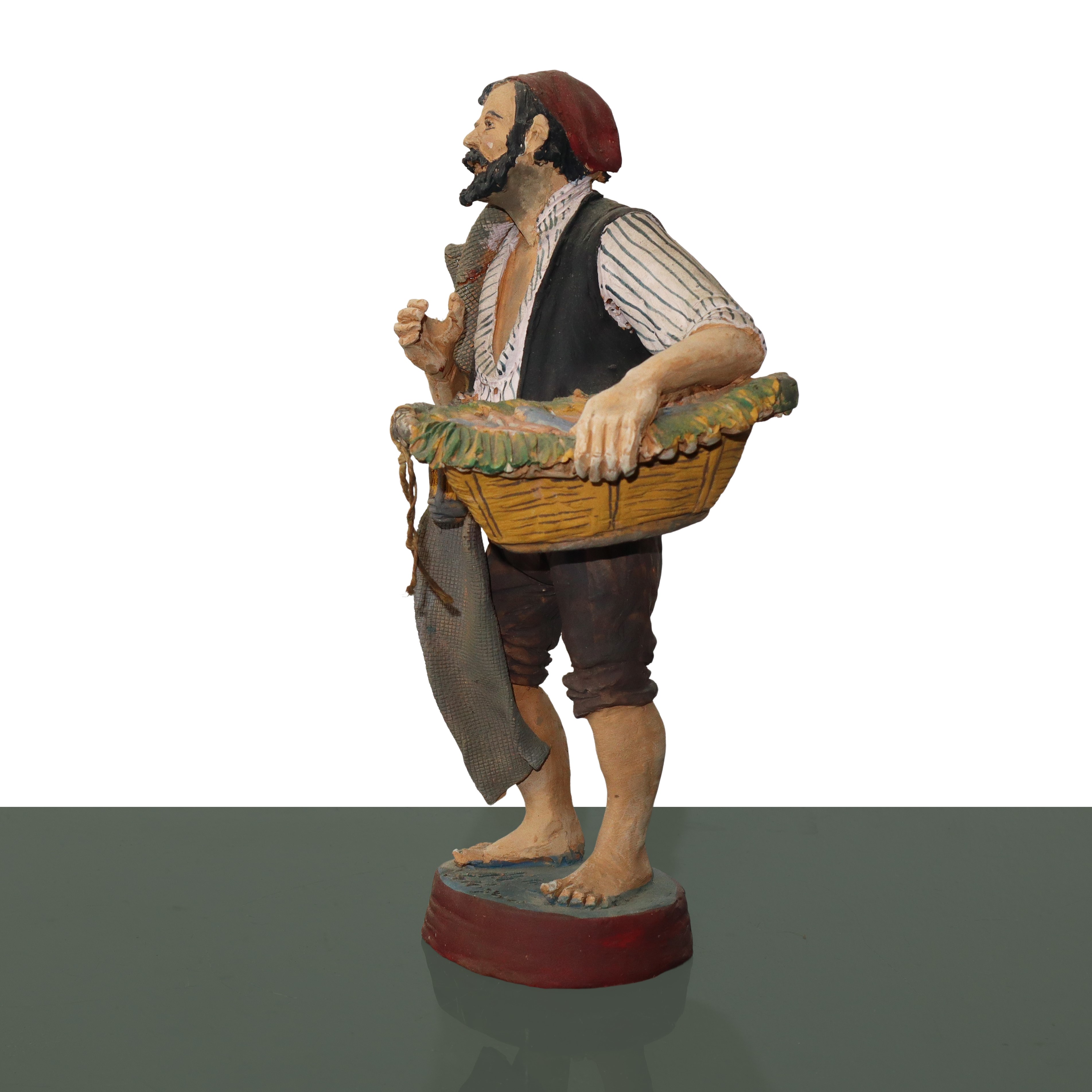 Pescivendolo in terracotta di Caltagirone