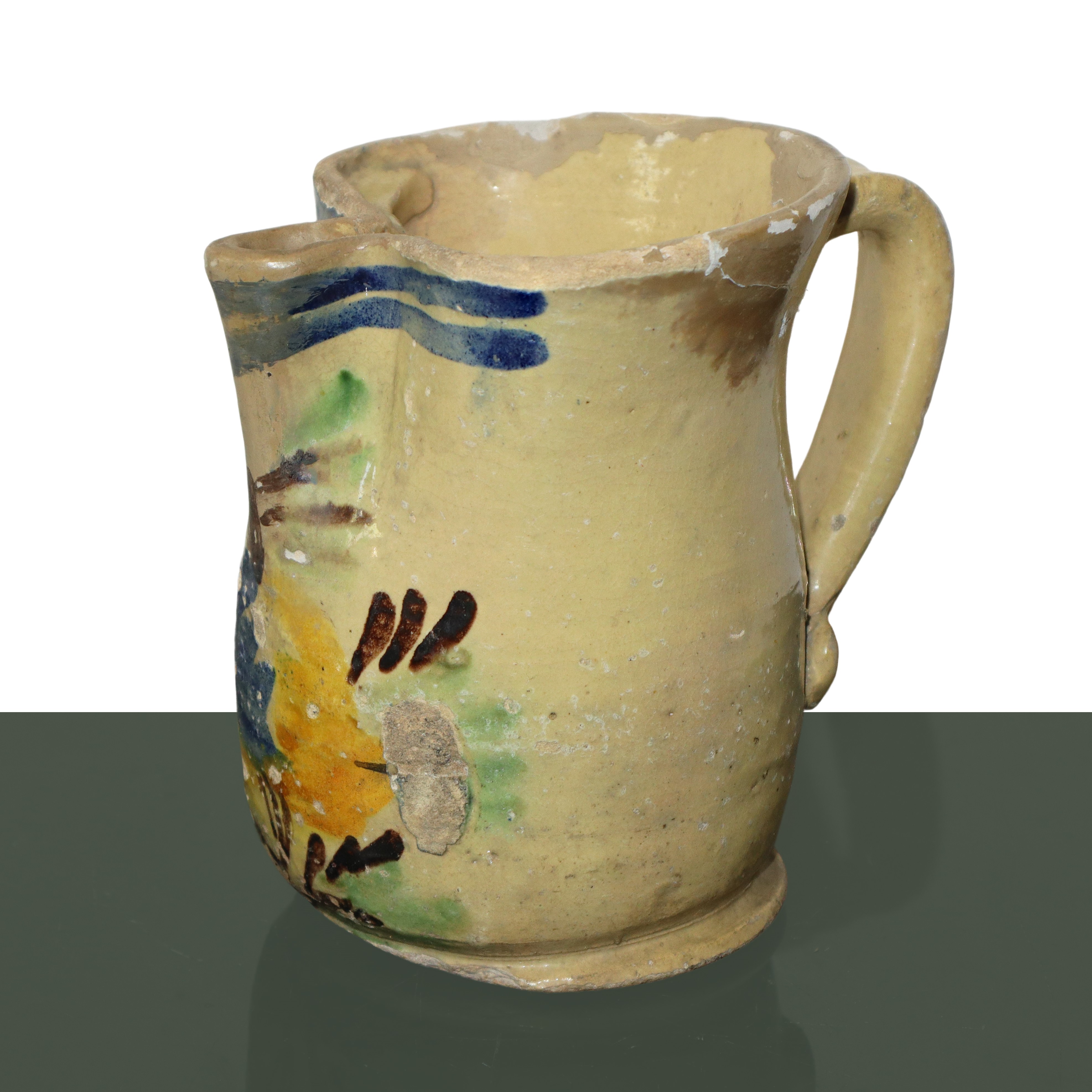 Cannata in maiolica di Caltagirone invetriata e smaltata policroma