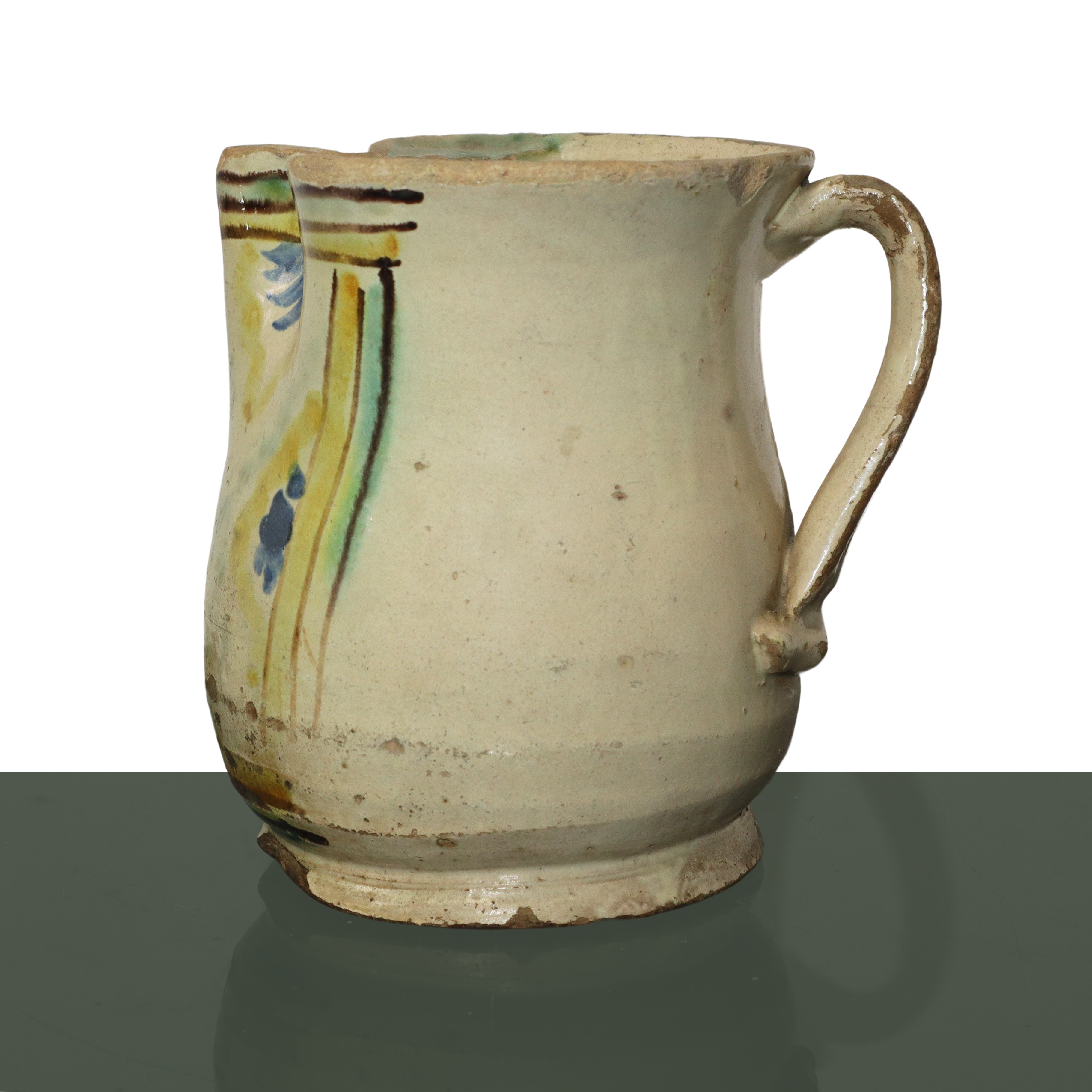 Cannata in maiolica di Caltagirone invetriata e smaltata policroma