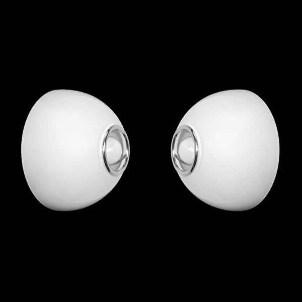 Ernesto Gismondi per Artemide - Coppia di applique in vetro da parete modello Tilos in vetro di Murano bianco lucido