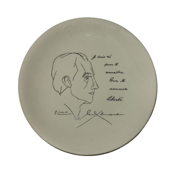 Pablo Picasso - Round plate with portrait of Paul Eluard