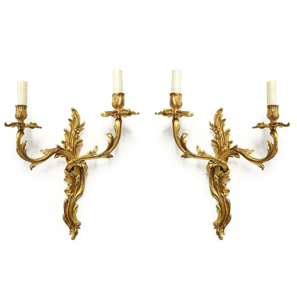 Pair of gilded metal appliques