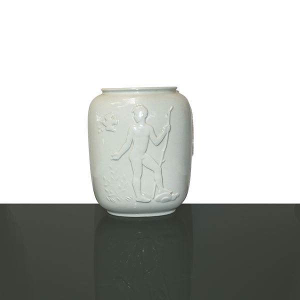 Royal Copenhagen Denmark - Vaso blanc de Chine Adamo ed Eva