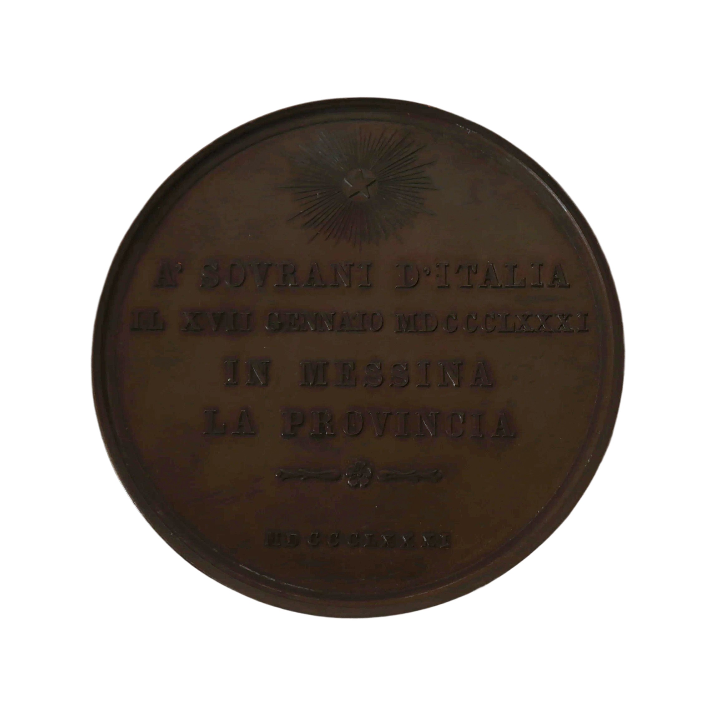 Medaglia con teste accollate della regina Margherita, principe Vittorio Emanuele e Re Umbert I so...