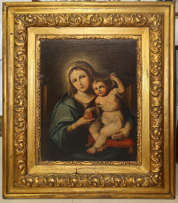 Madonna del mondo con Gesù bambino in braccio