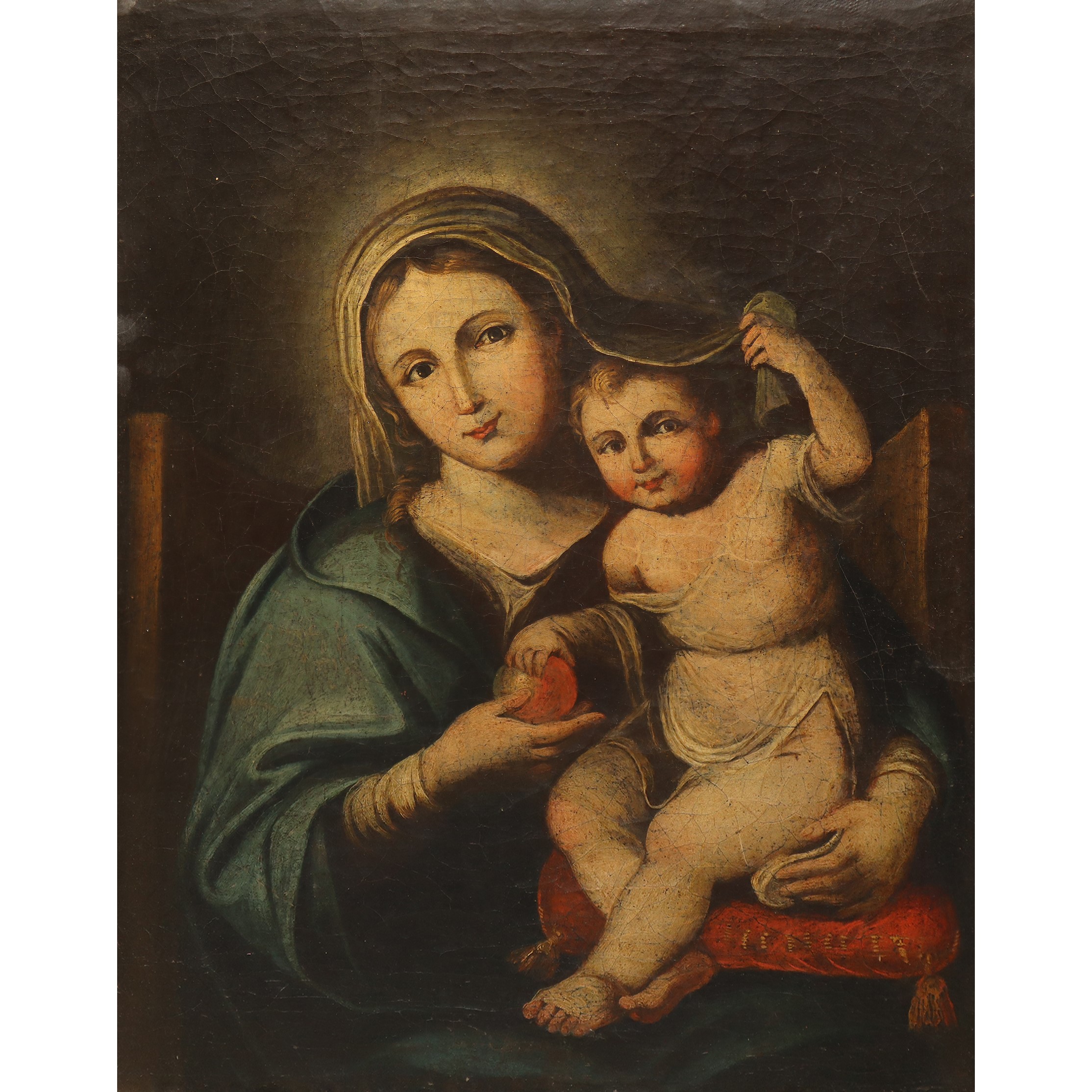 Madonna del mondo con Gesù bambino in braccio