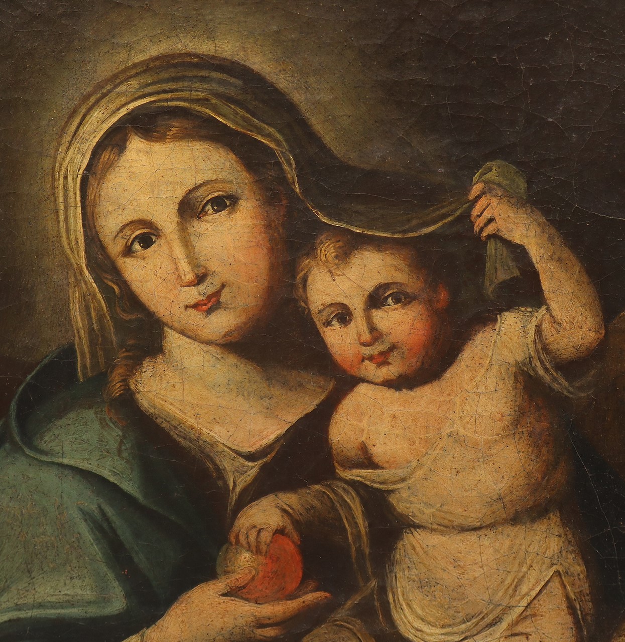 Madonna del mondo con Gesù bambino in braccio