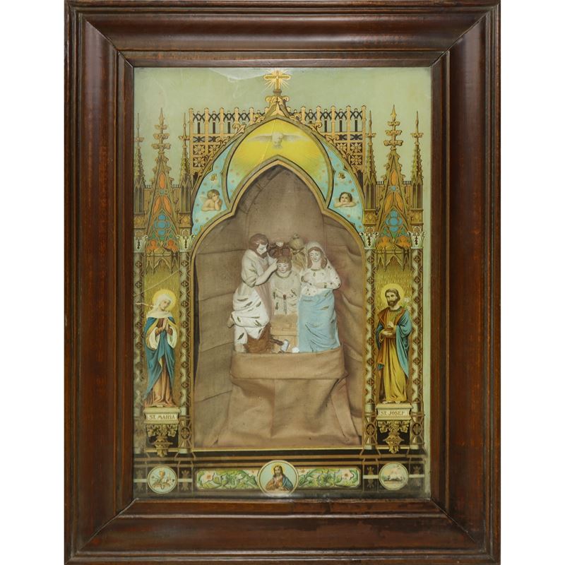 Teca Votiva Contenente Sacra Famiglia