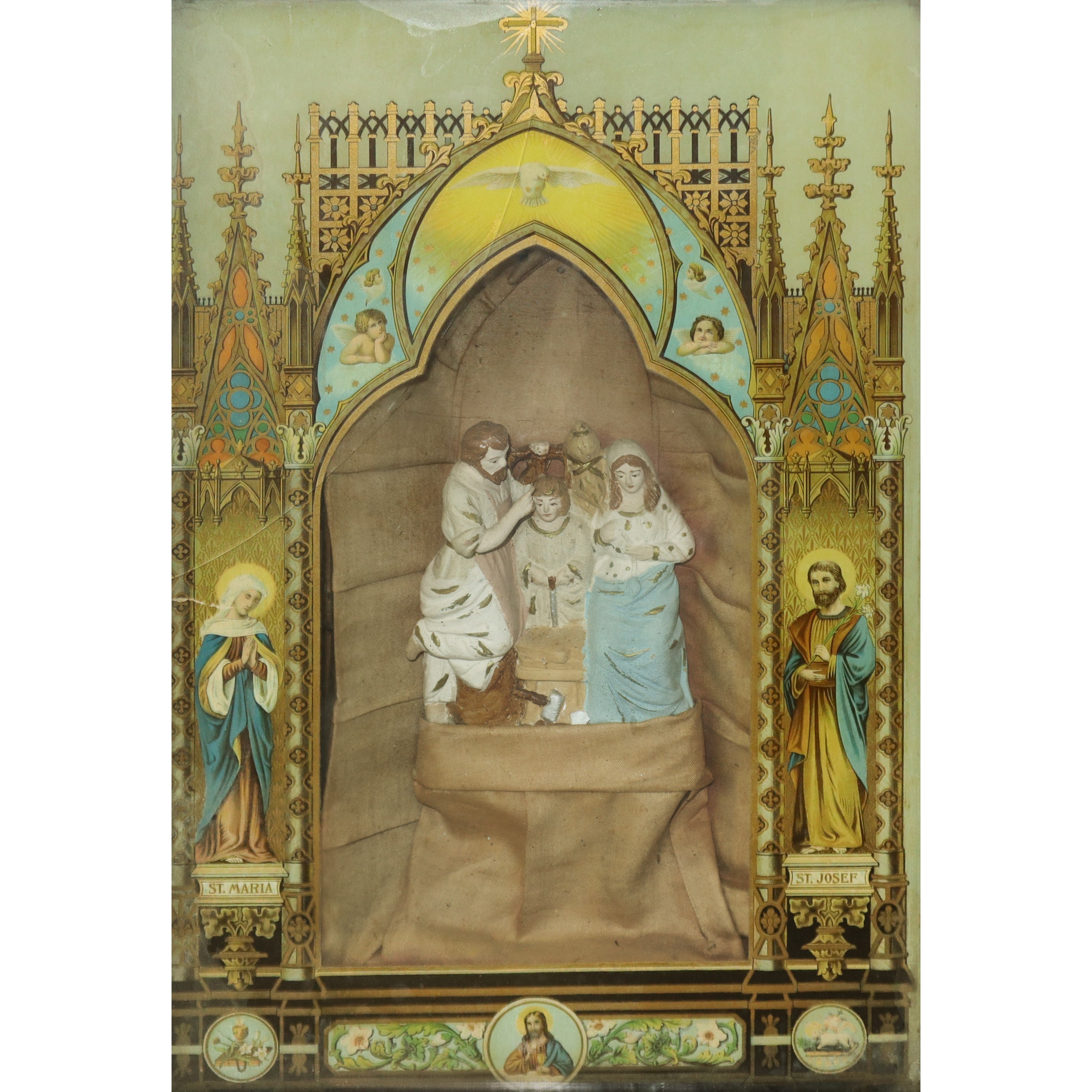 Teca votiva contenente Sacra Famiglia