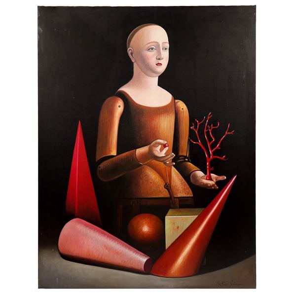 Antonio Sciacca - Manichino con corallo e figure geometriche