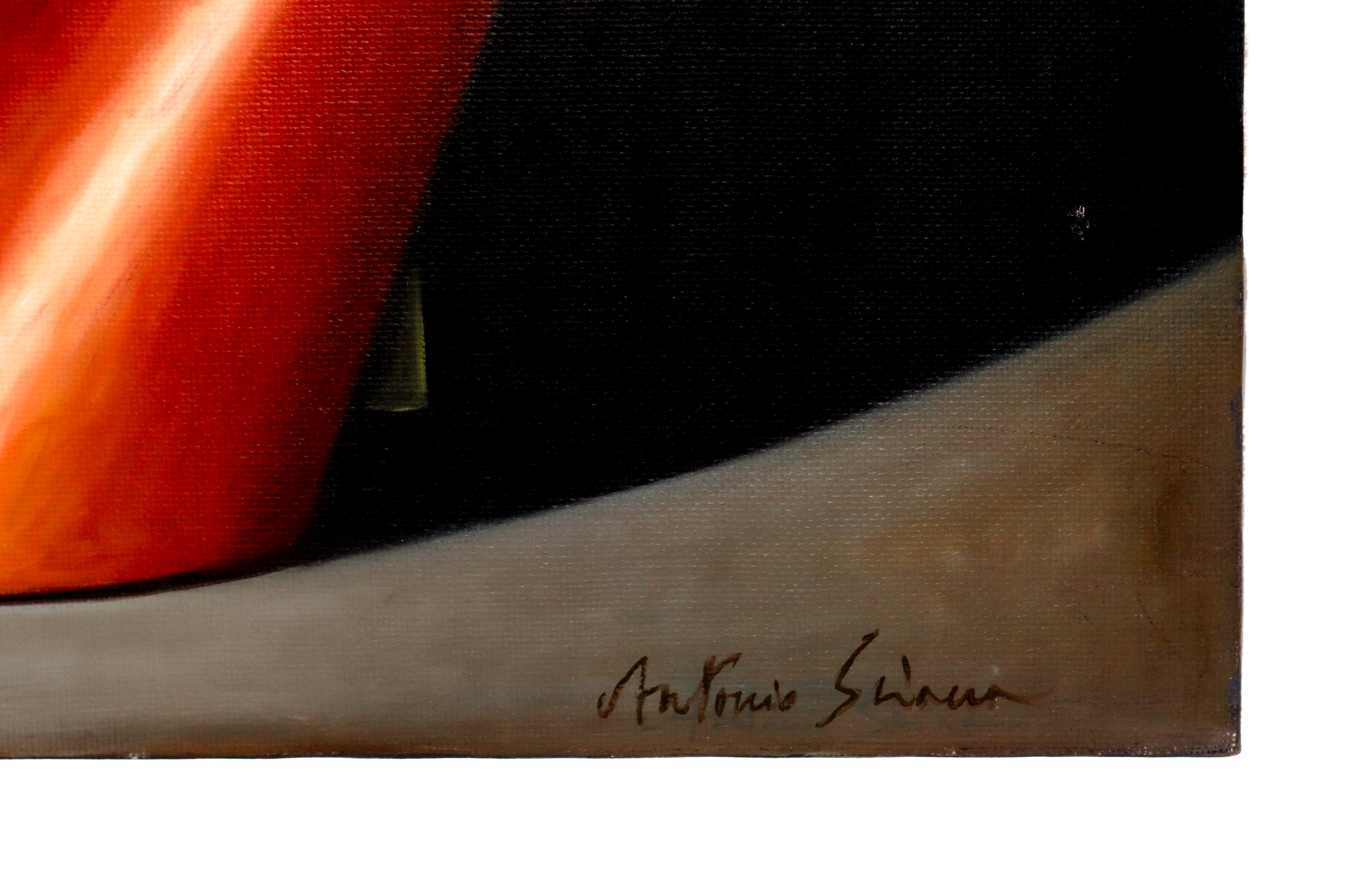 Manichino con corallo e figure geometriche