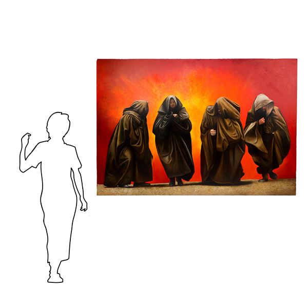 Antonio Sciacca - 4 Figures dressed in robes