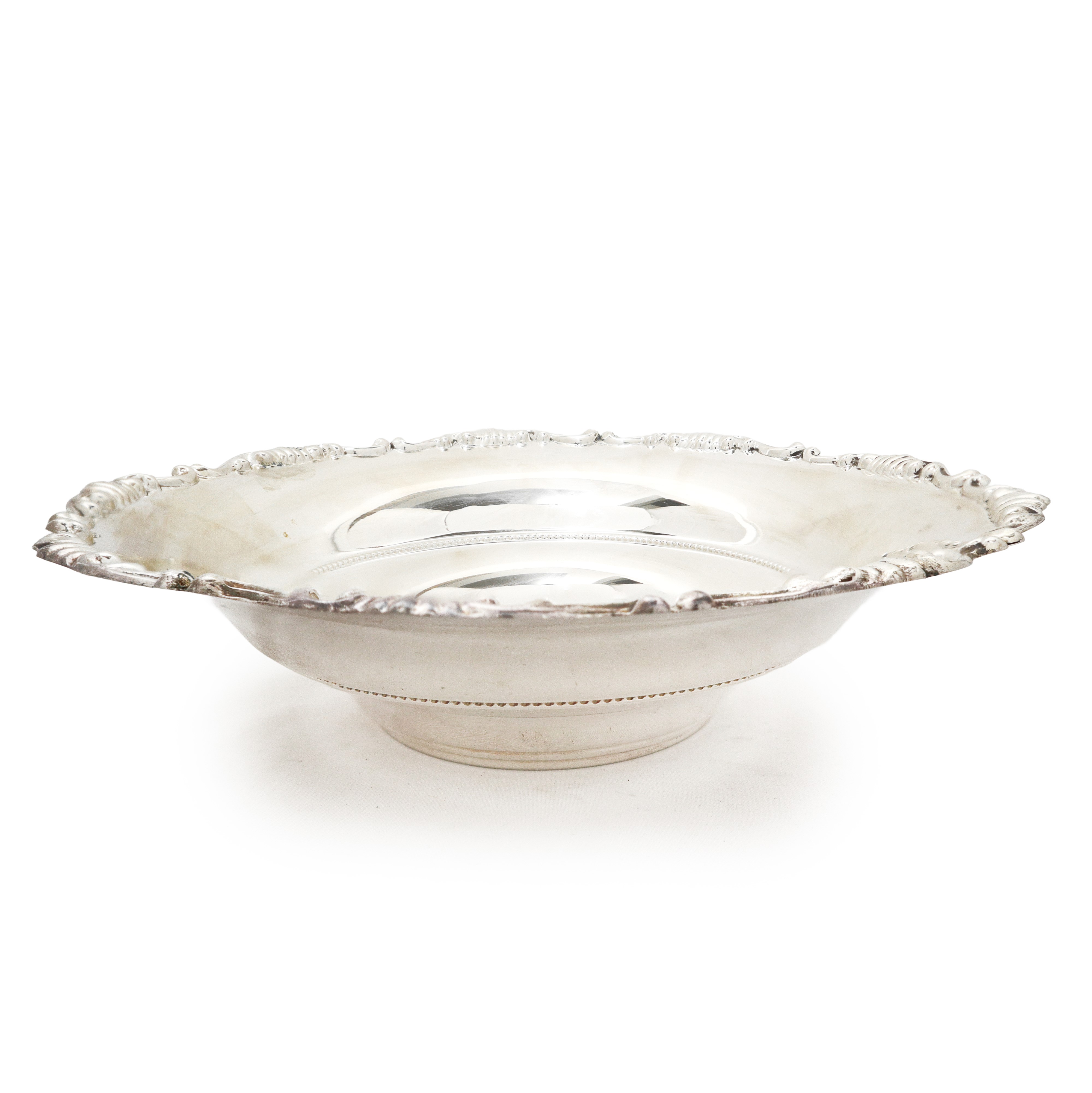 Portadolci circolare in argento 800 con bordo smerlato