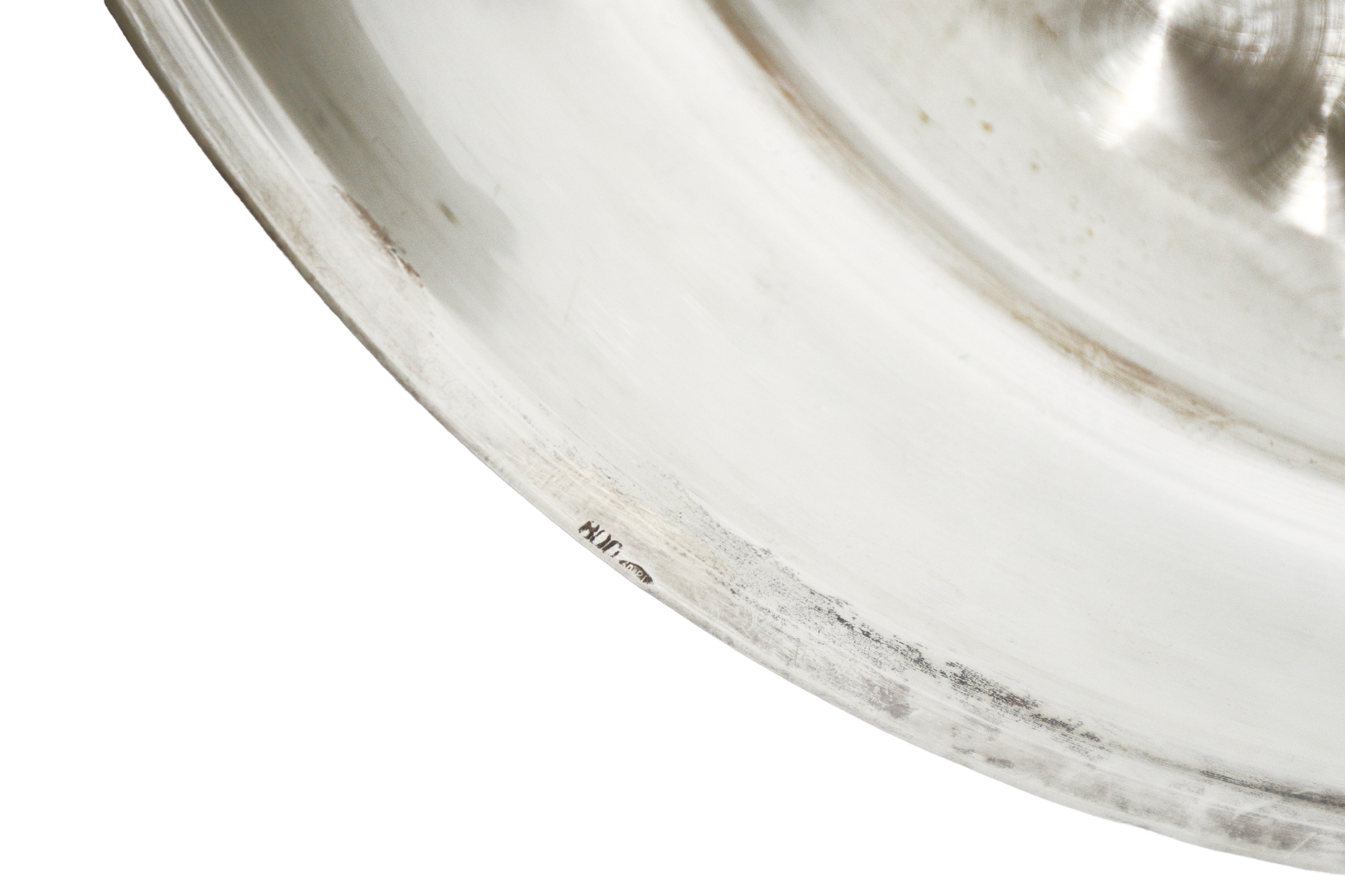 Vassoio circolare in argento 800