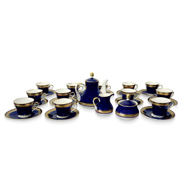 Echt Kobalt Weimar Germany - Tea set for 12, blue with gold details