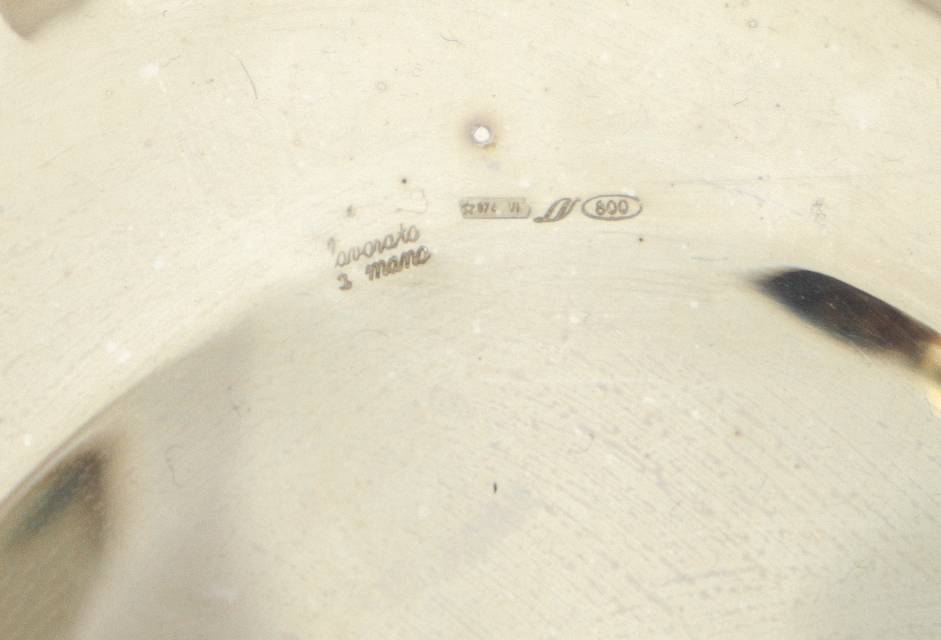 Centrotavola ovale in argento 800