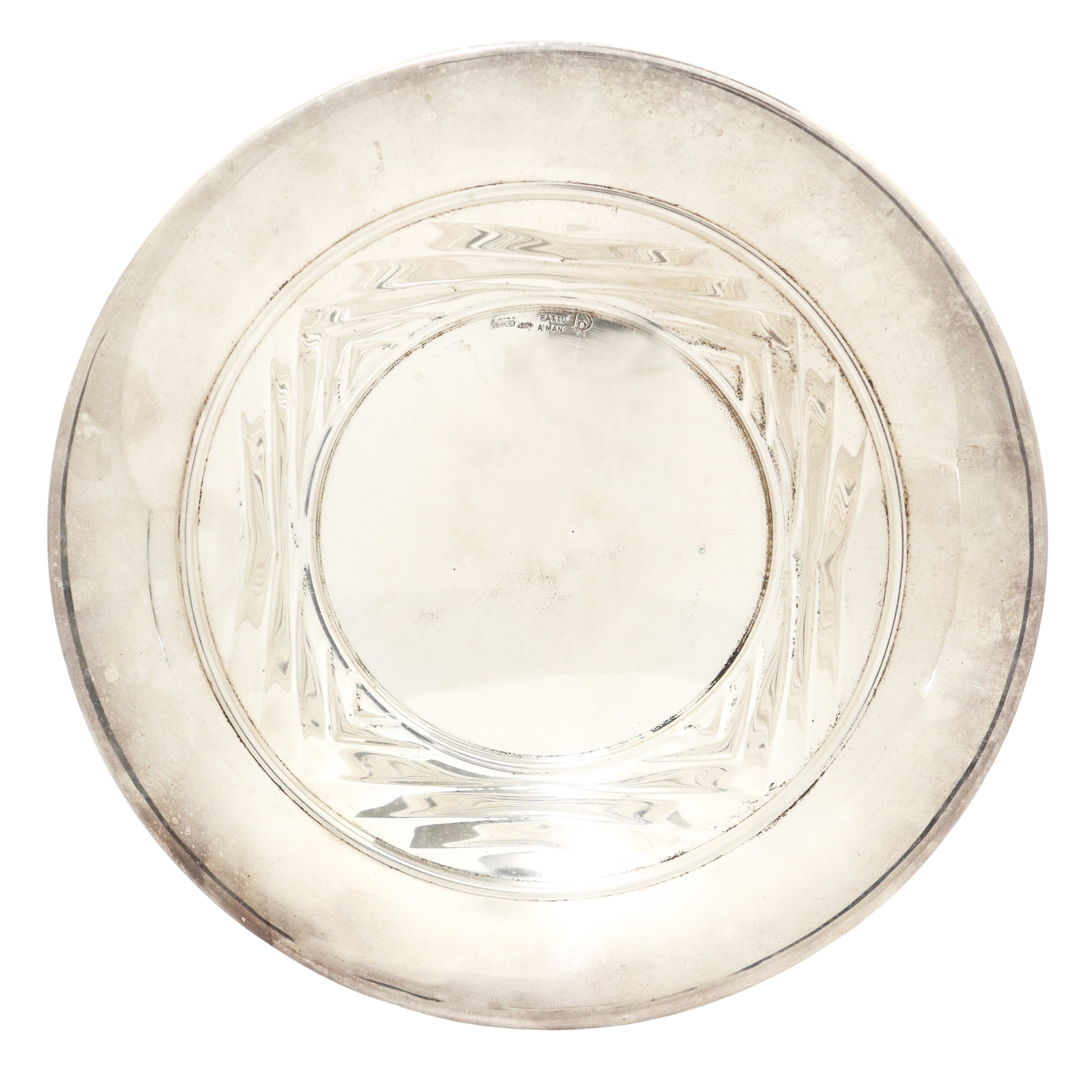 Portabiscotti rotondo in argento 800