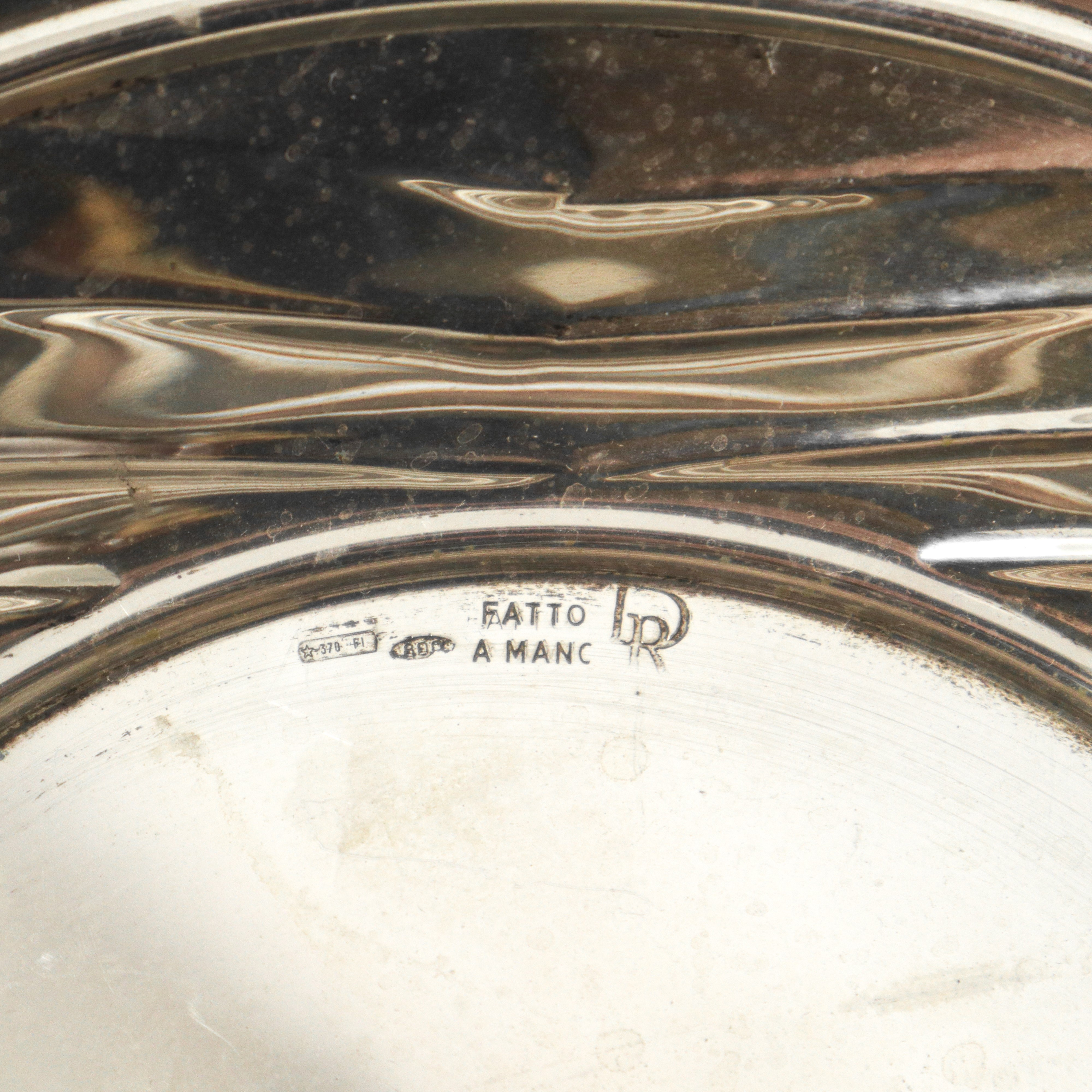 Portabiscotti rotondo in argento 800