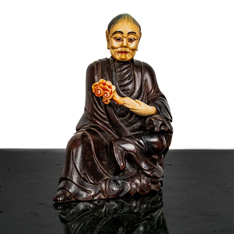 Arhat, Scultura in Legno Policromo