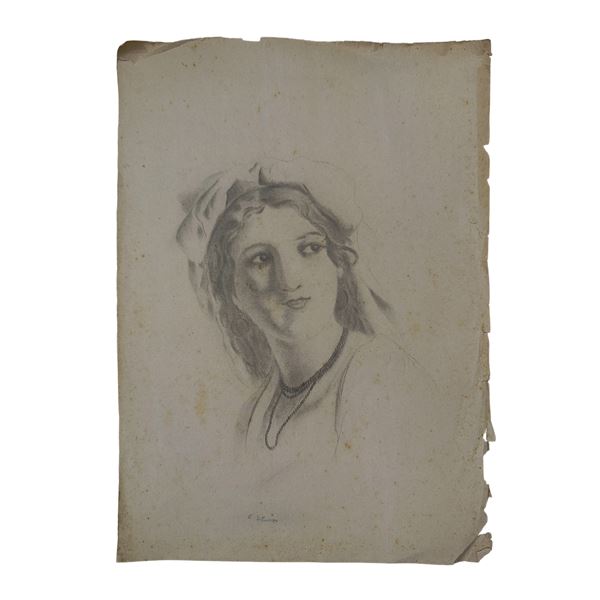 Emanuela  Sturzo, sorella gemella di Don Luigi Sturzo - Woman&#39;s face with necklace