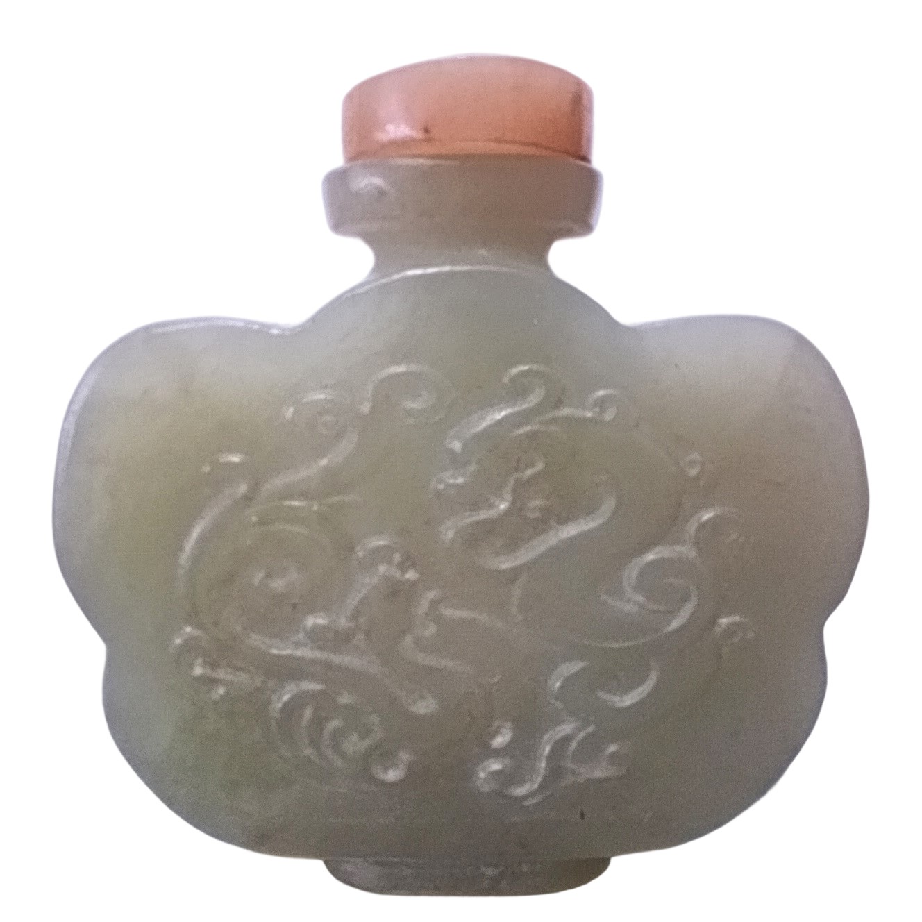 Piccola bottiglia da tabacco in giada verde