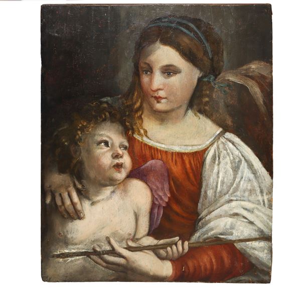 Jacopo  Palma Il Vecchio - Cupid and Venus 