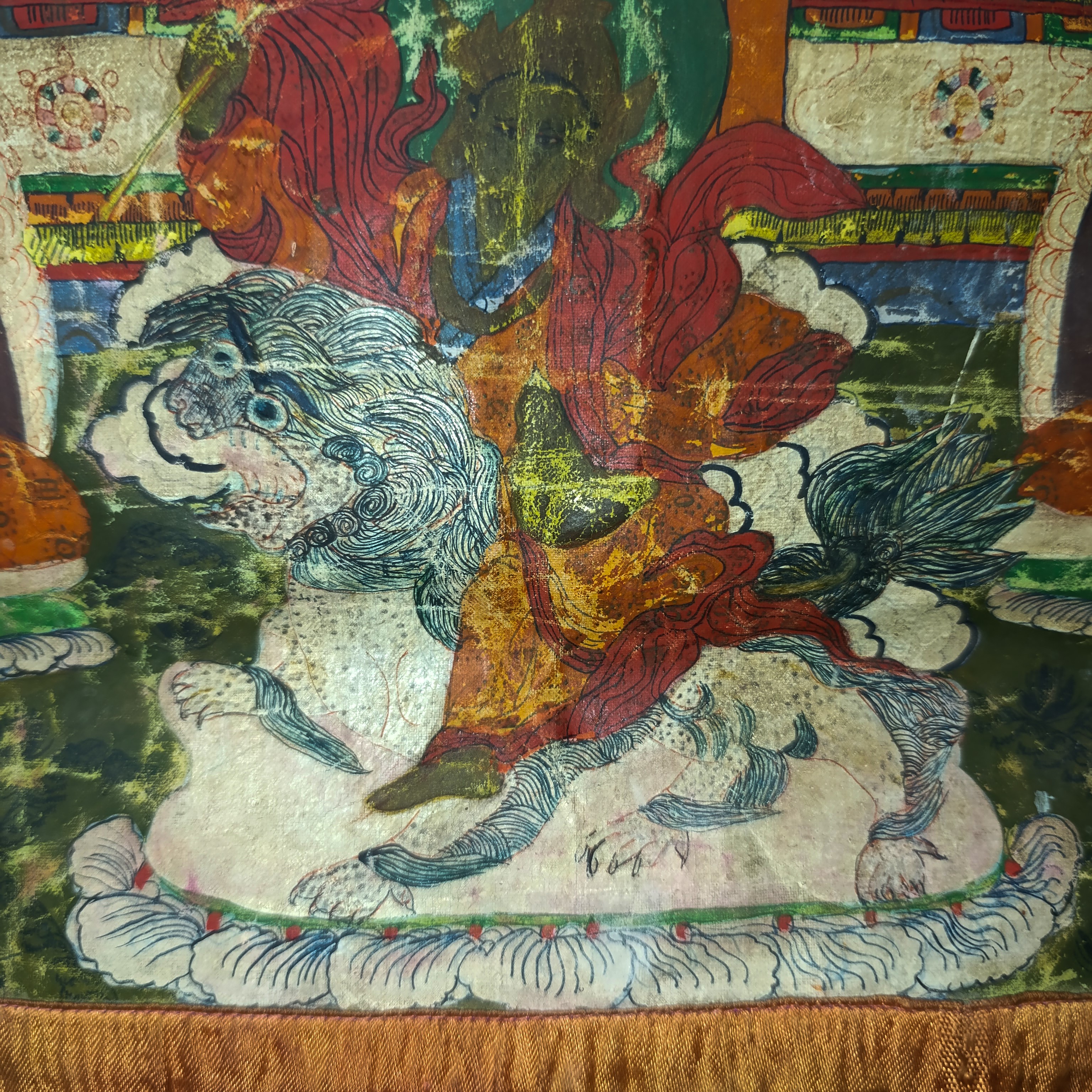 Thangka su Stoffa con al Centro Buddha ed Intorno Altre Divinità