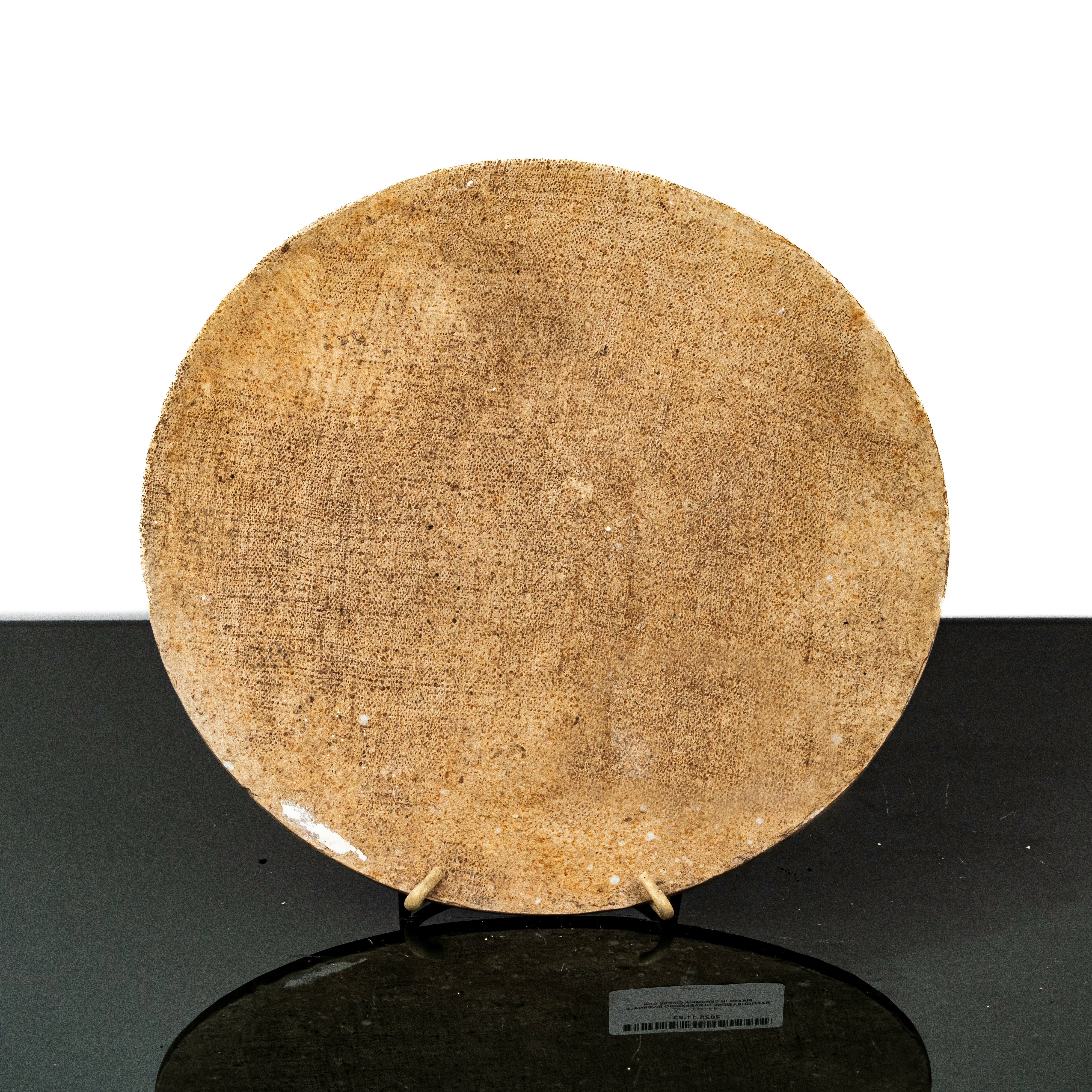 Placca in ceramica cinese con raffigurazione di paesaggio invernale