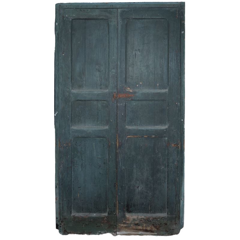 Porta a due ante laccata verde